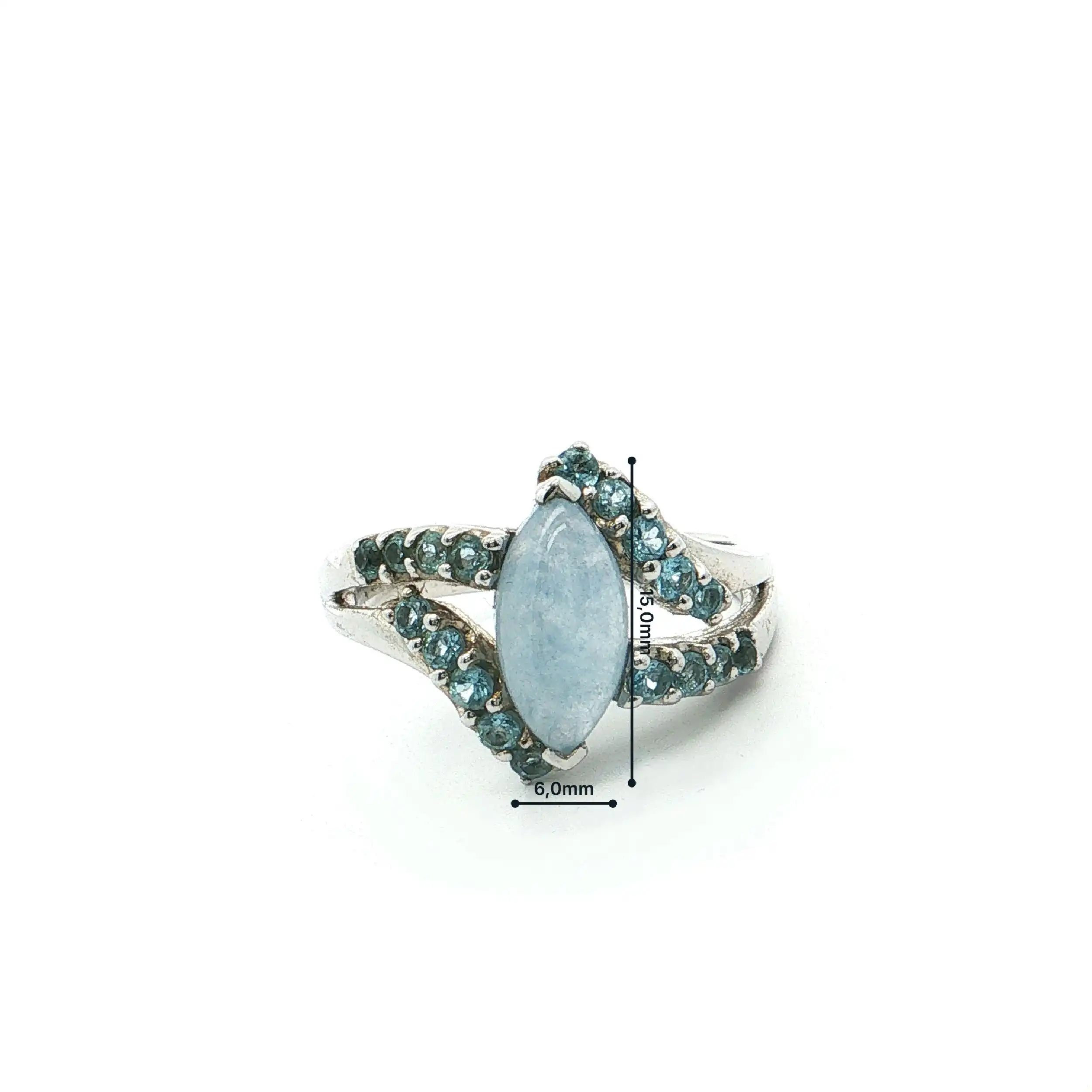 Ring Silber mit blauen Farbsteinen