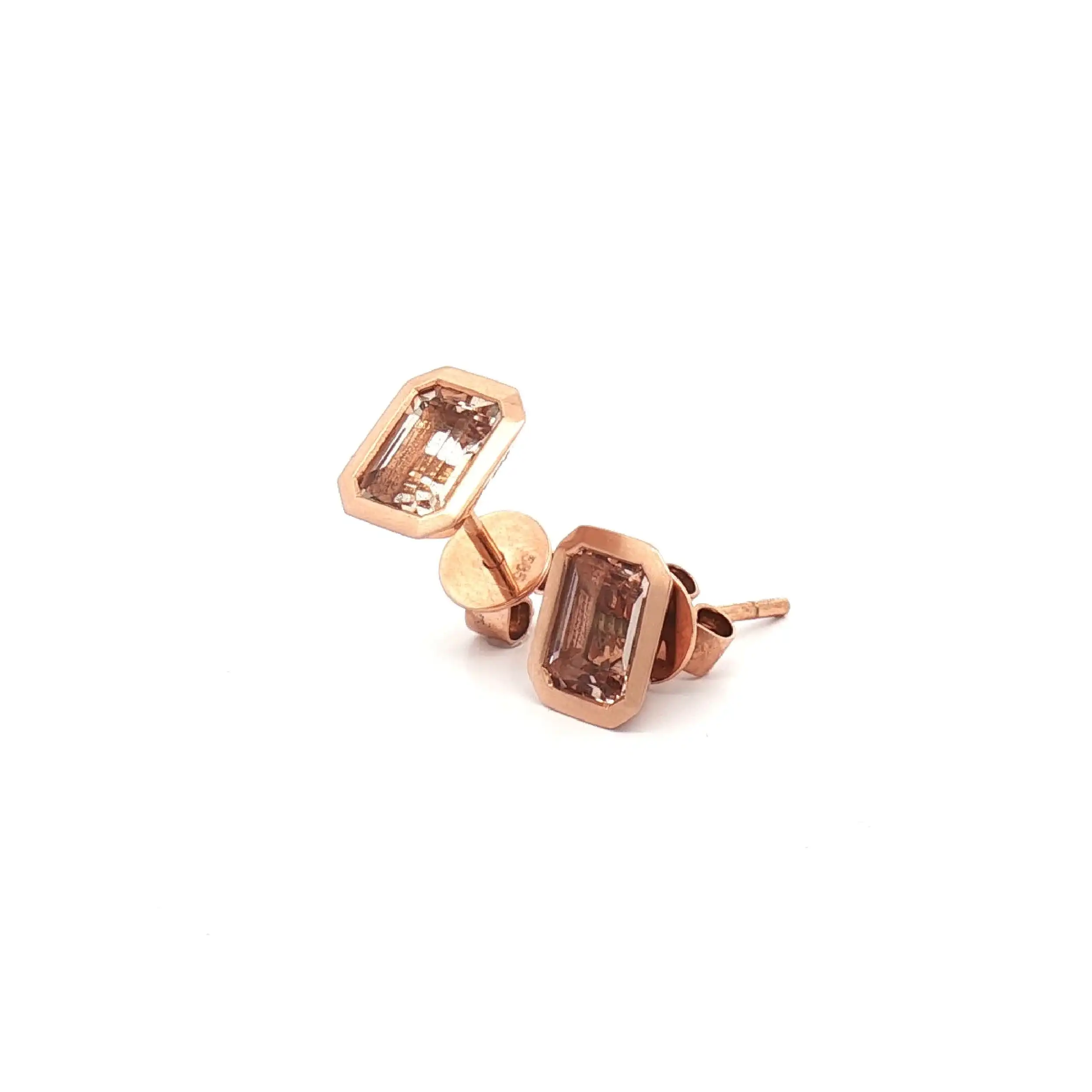 Ohrstecker Roségold mit Morganit