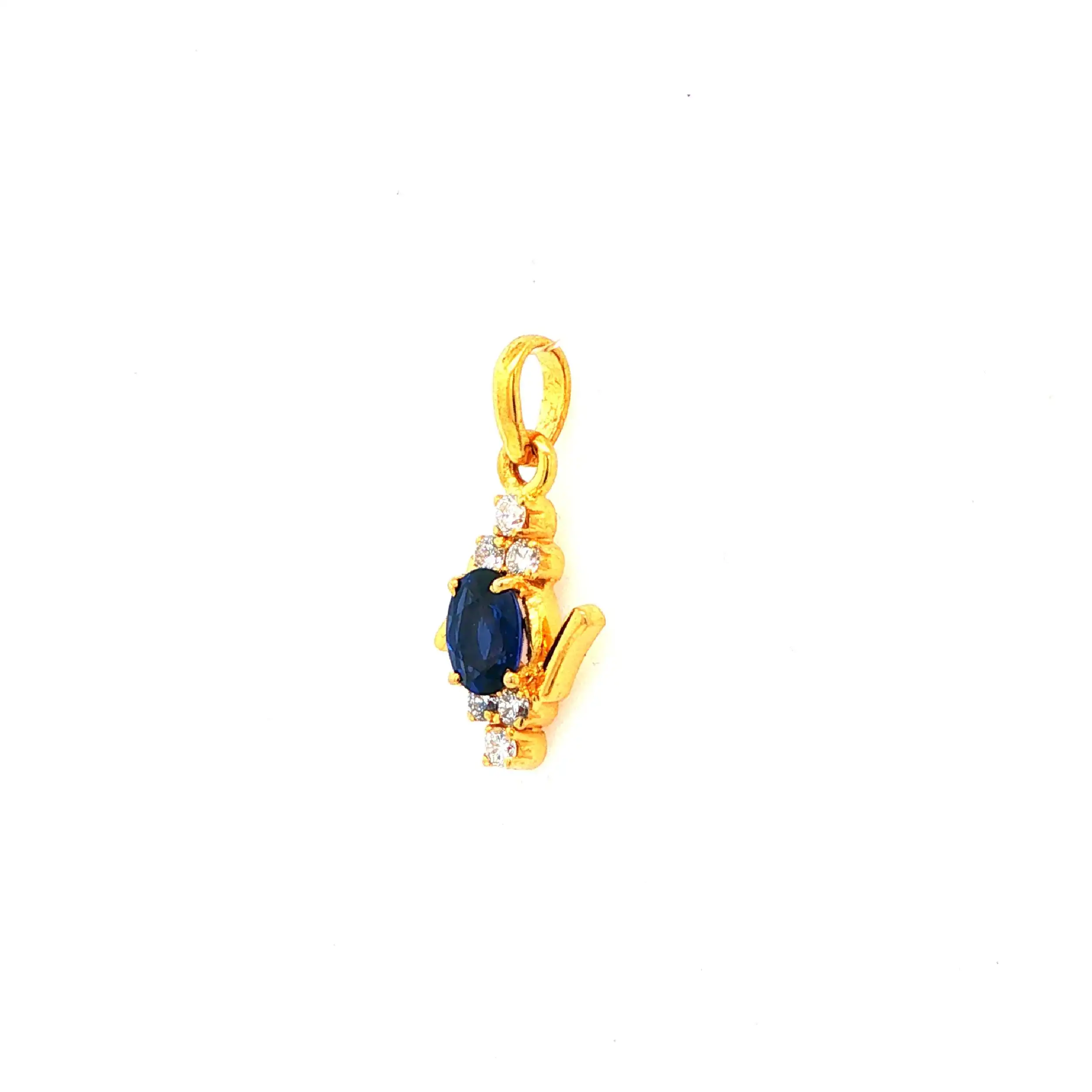 Anhänger Gelbgold mit Brillanten und blauen Farbstein