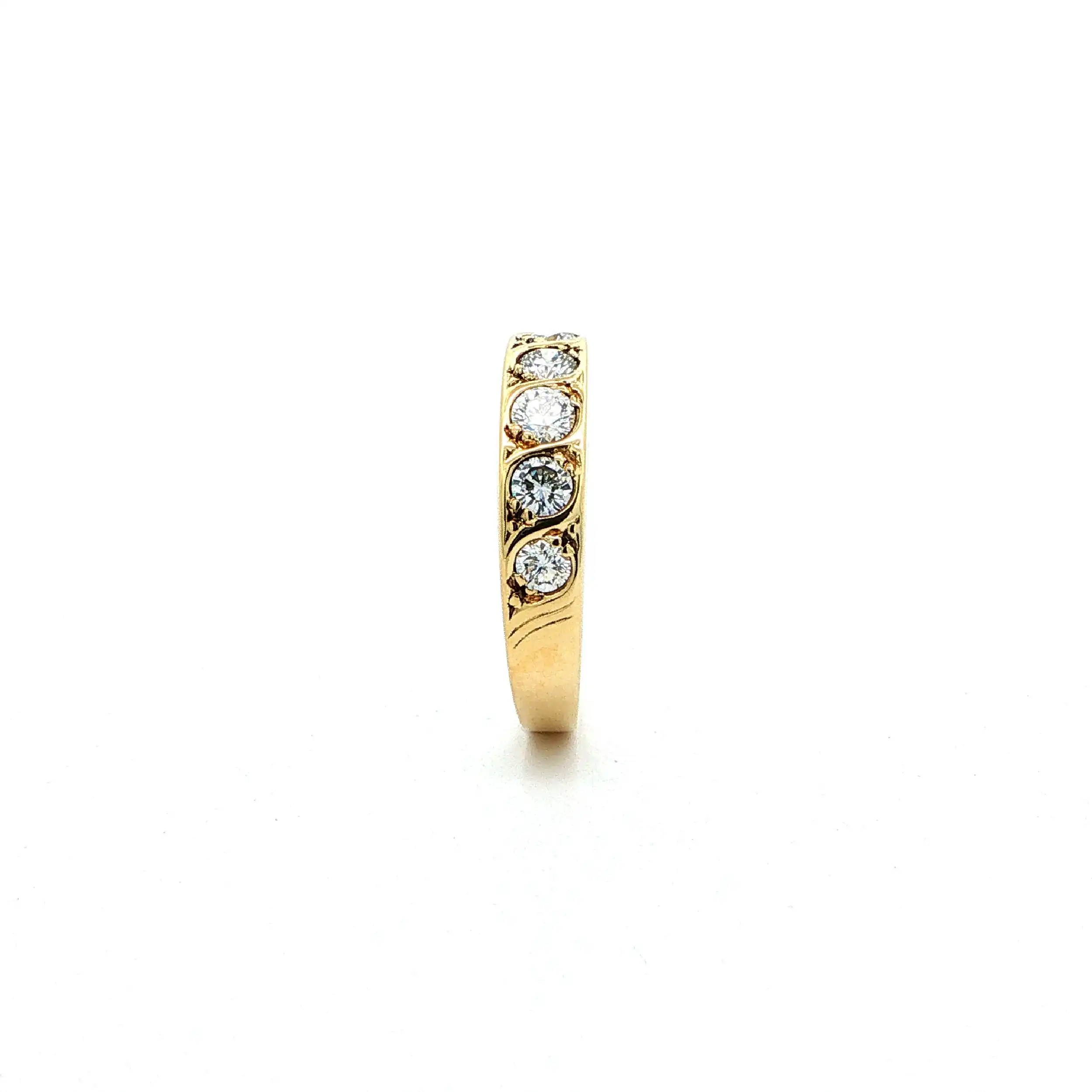 Ring Geldgold mit Brillanten, graviert mit 0,50ct.