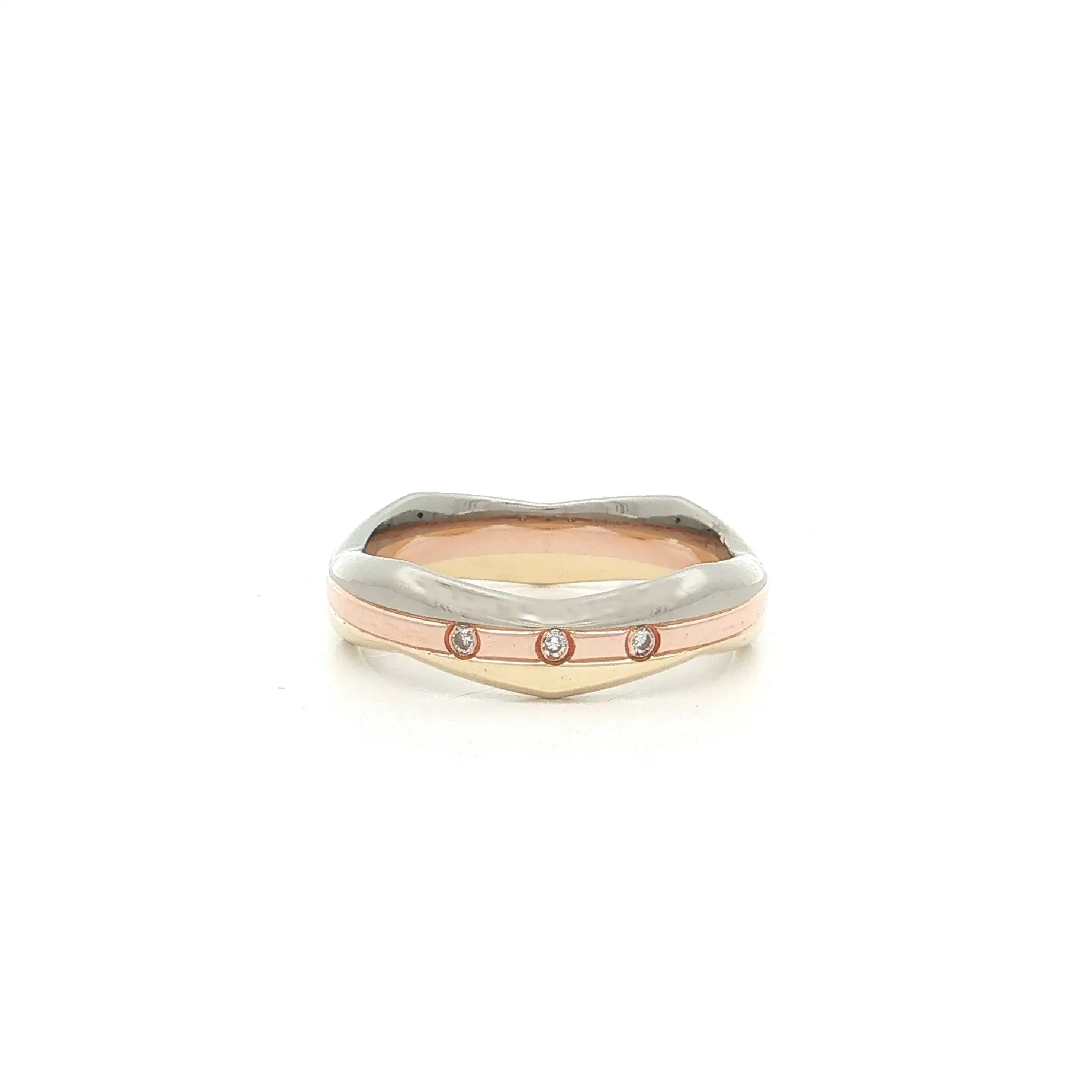 Ring Tricolor mit Diamanten