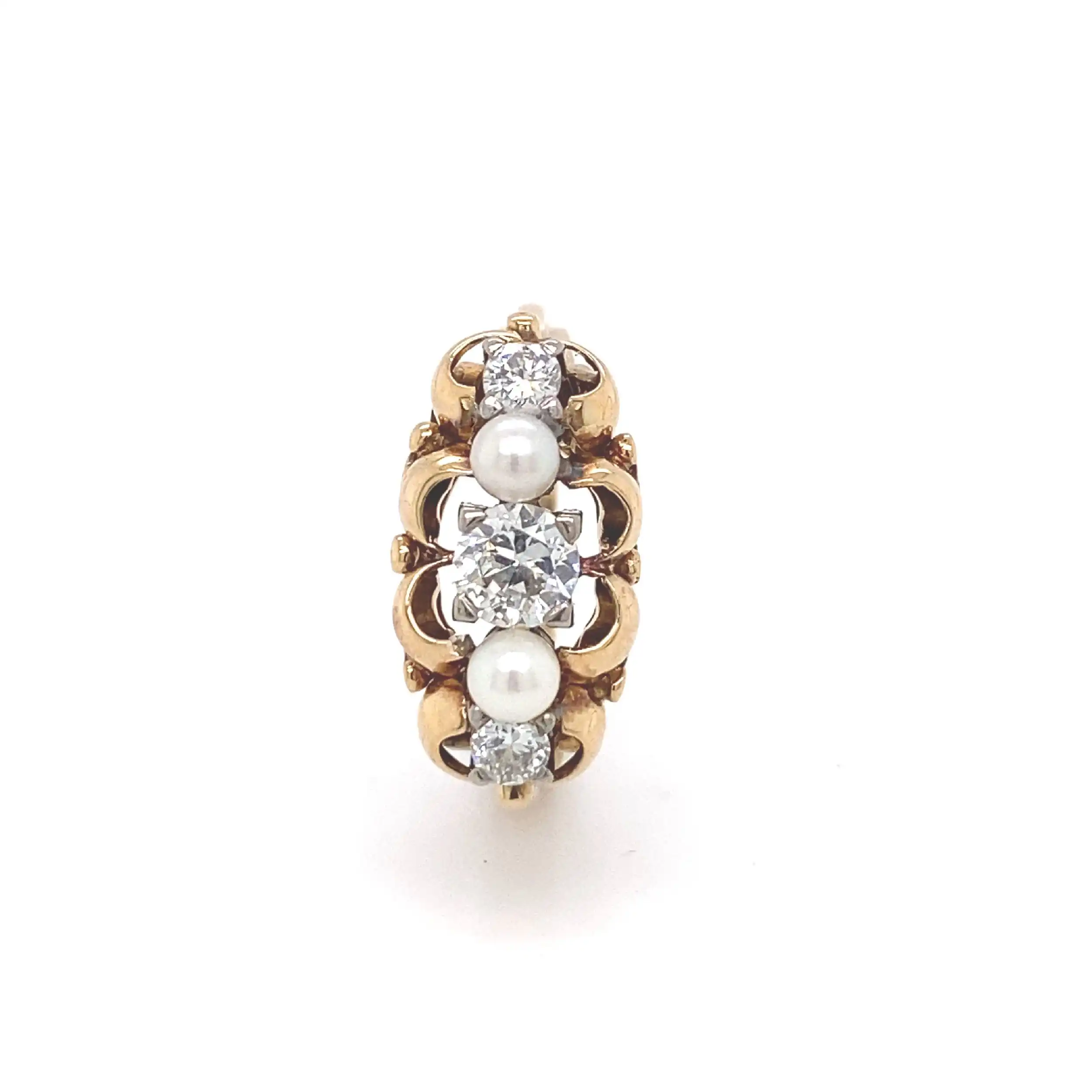 Ring Gelbgold mit Perlen und Brillanten Ring Gelbgold mit Perlen und Brillanten