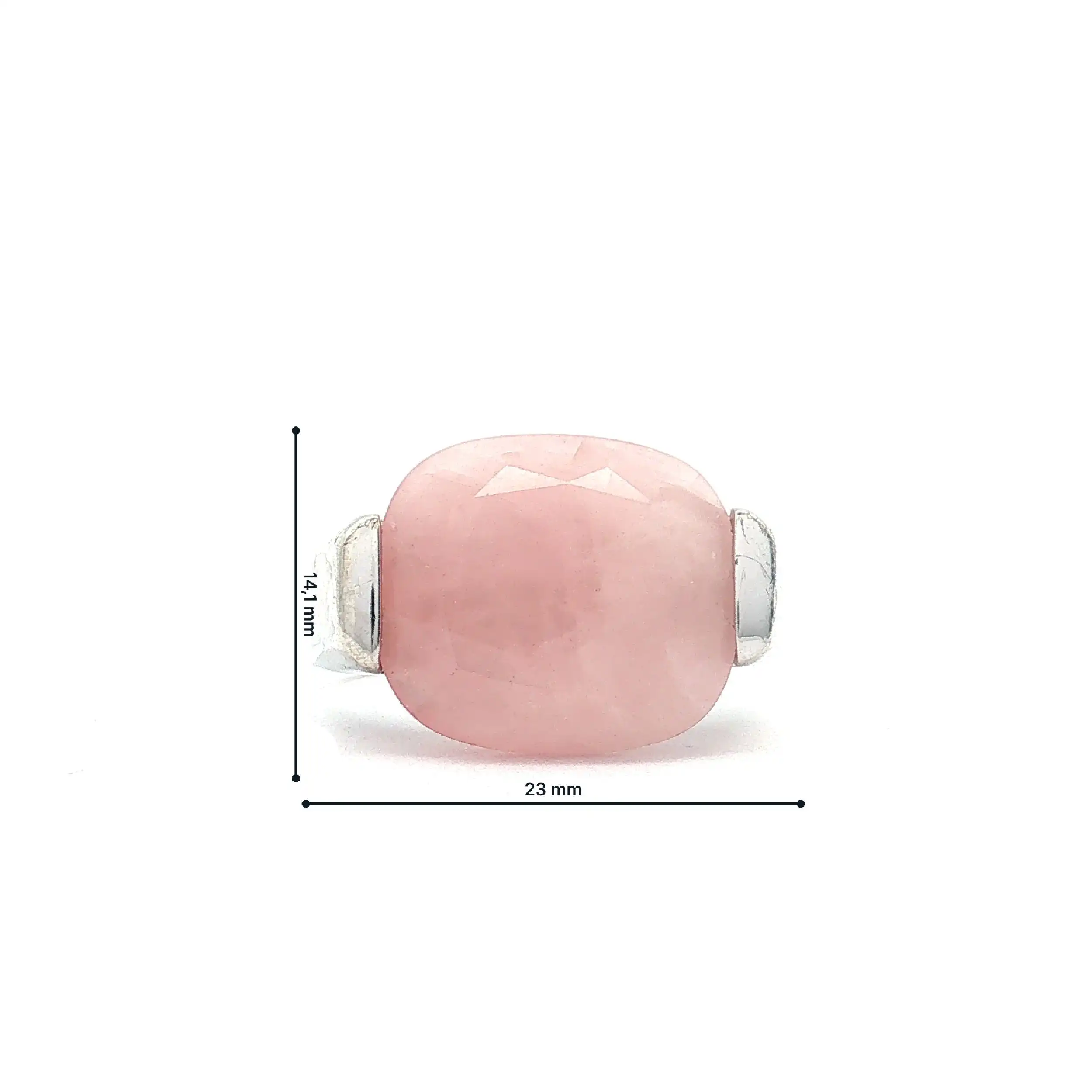 Ring silber mit Rosenquarz