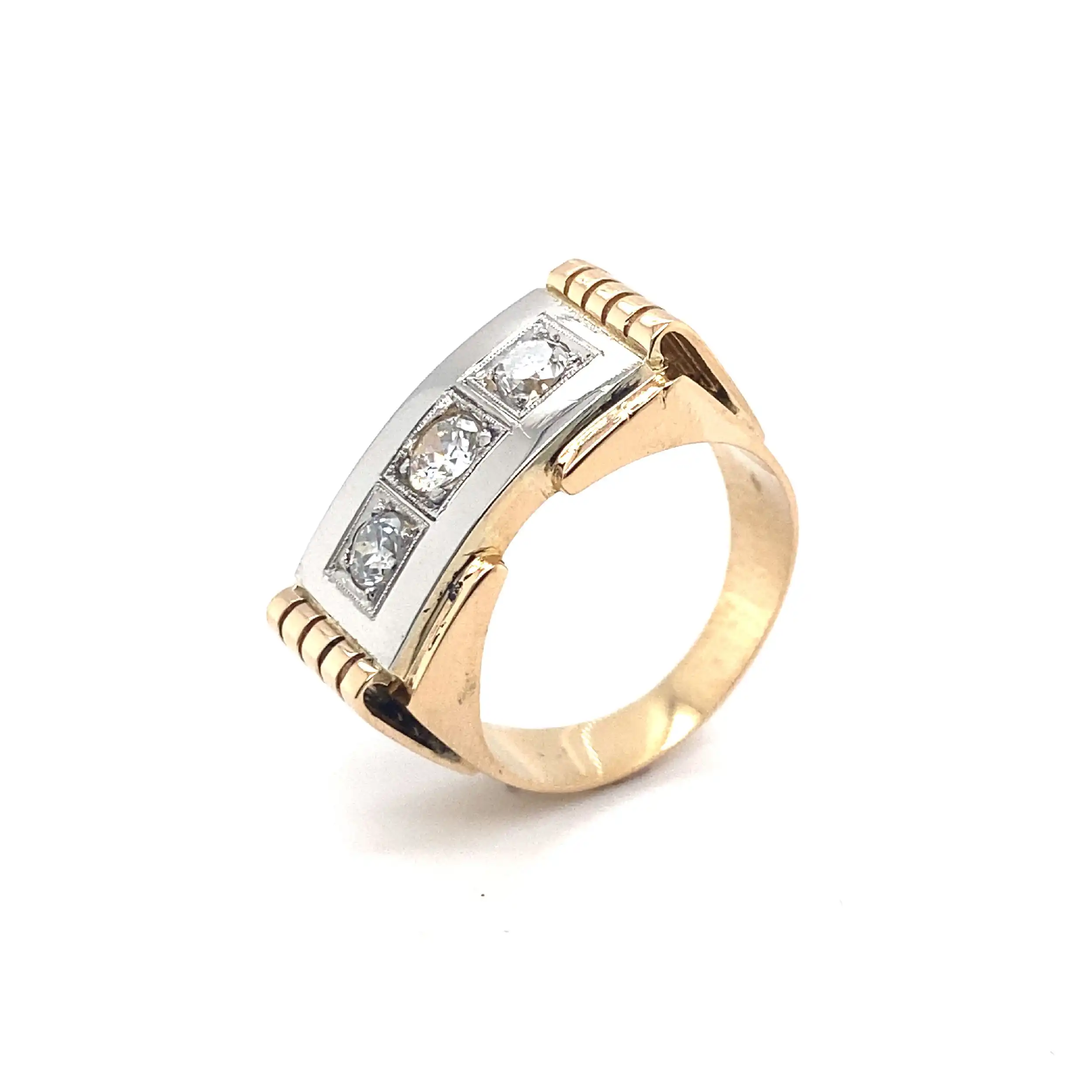 Herrenring Bicolor mit Brillanten Herrenring Bicolor mit Brillanten