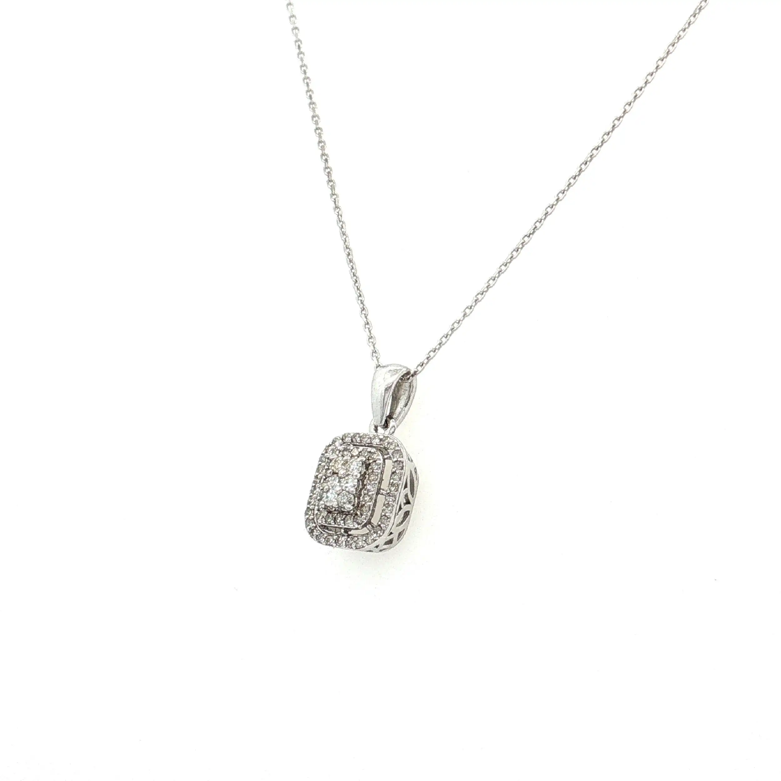 Kette mit Anhänger Brillant und Diamantbesatz