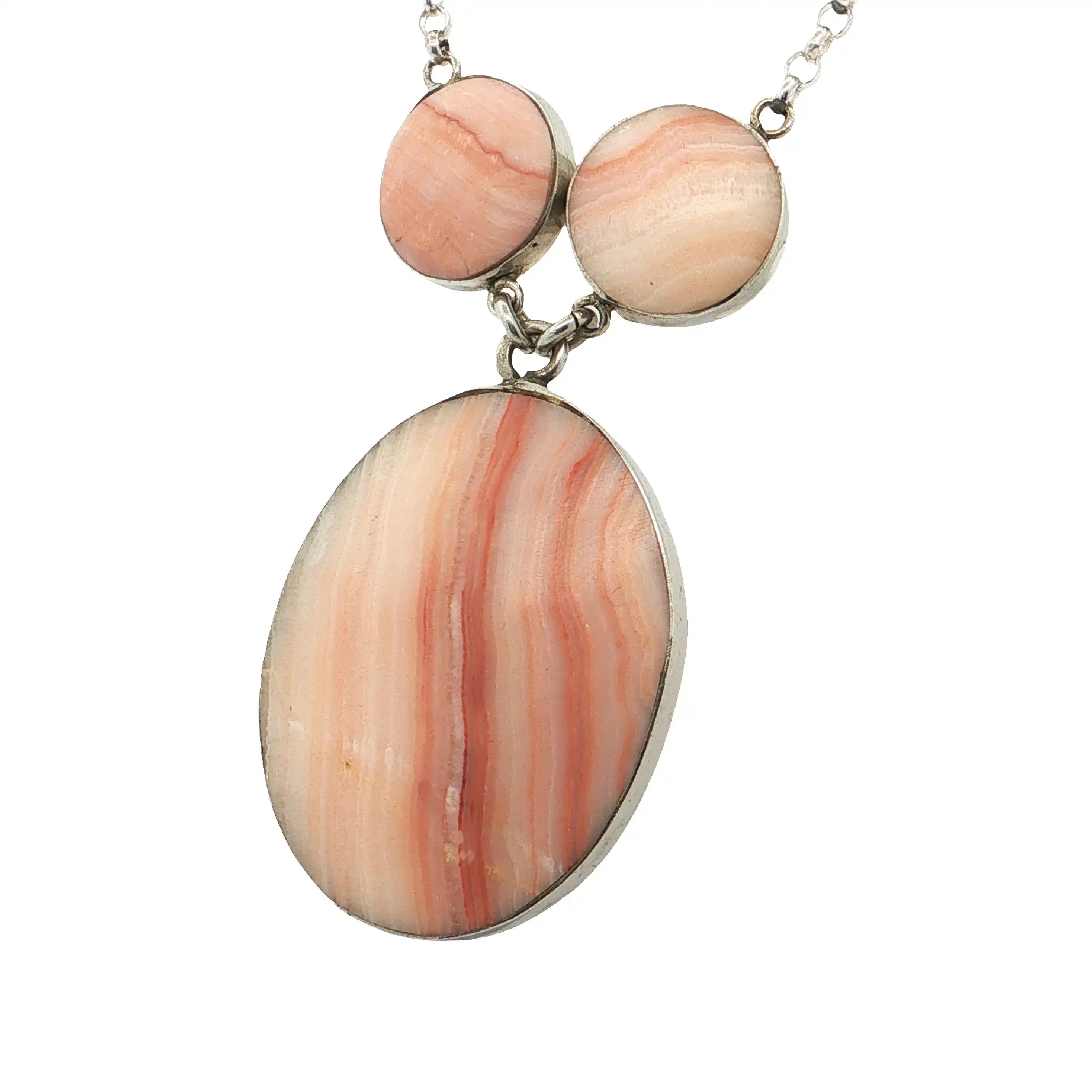 Collier Silber mit Rhodochrosit Collier Silber mit Rhodochrosit