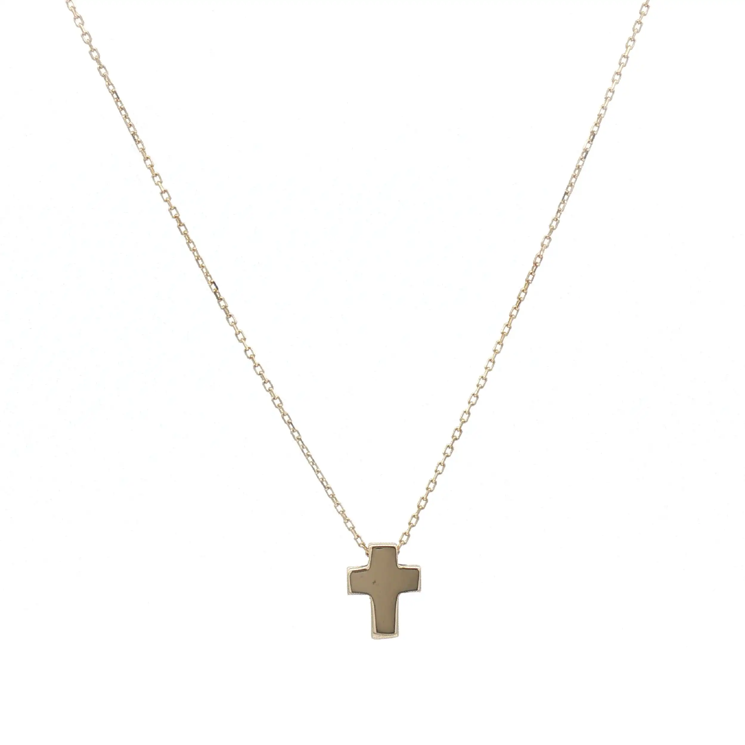 Ankerkette Gelbgold mit Kreuzanhänger