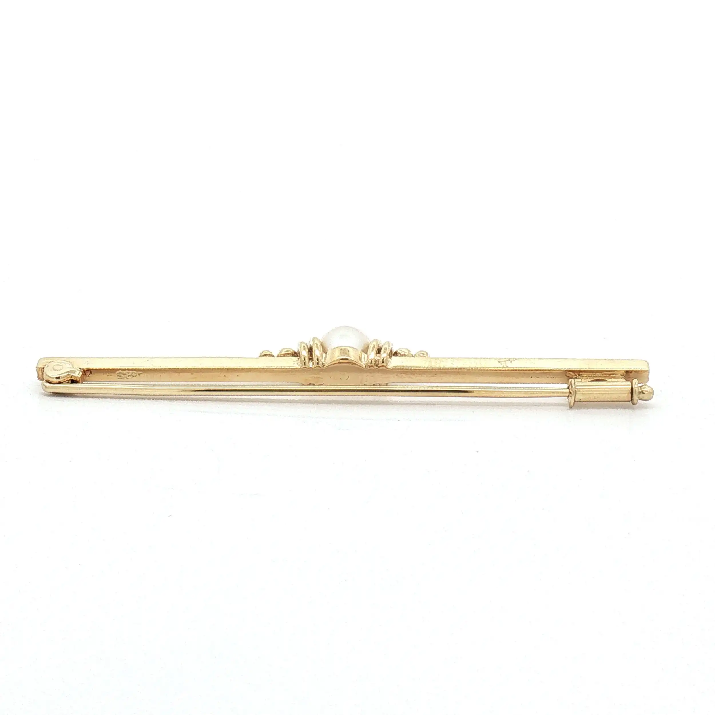 Brosche Gelbgold mit Perle Brosche Gelbgold mit Perle