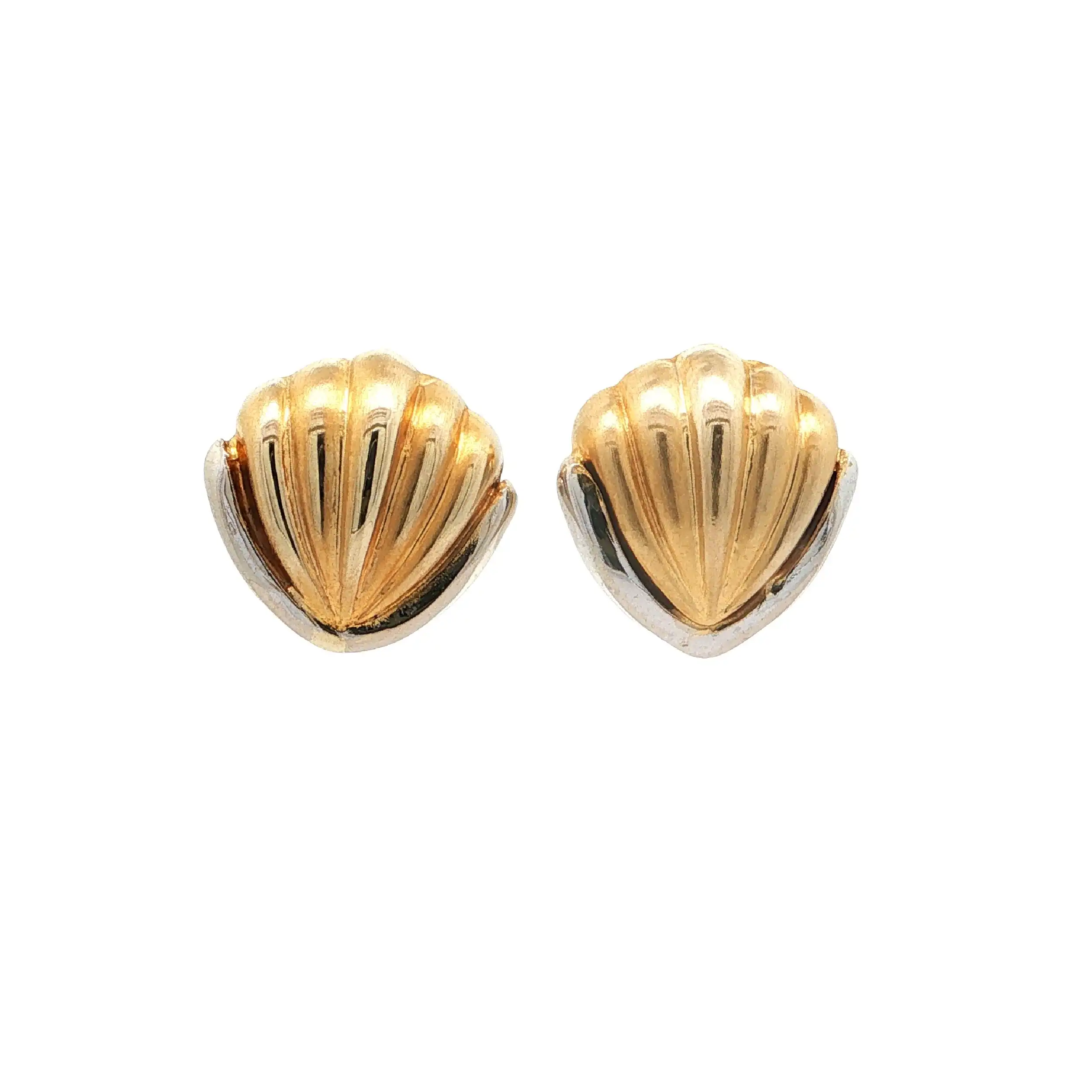 Ohrstecker Bicolor Muschel hohl