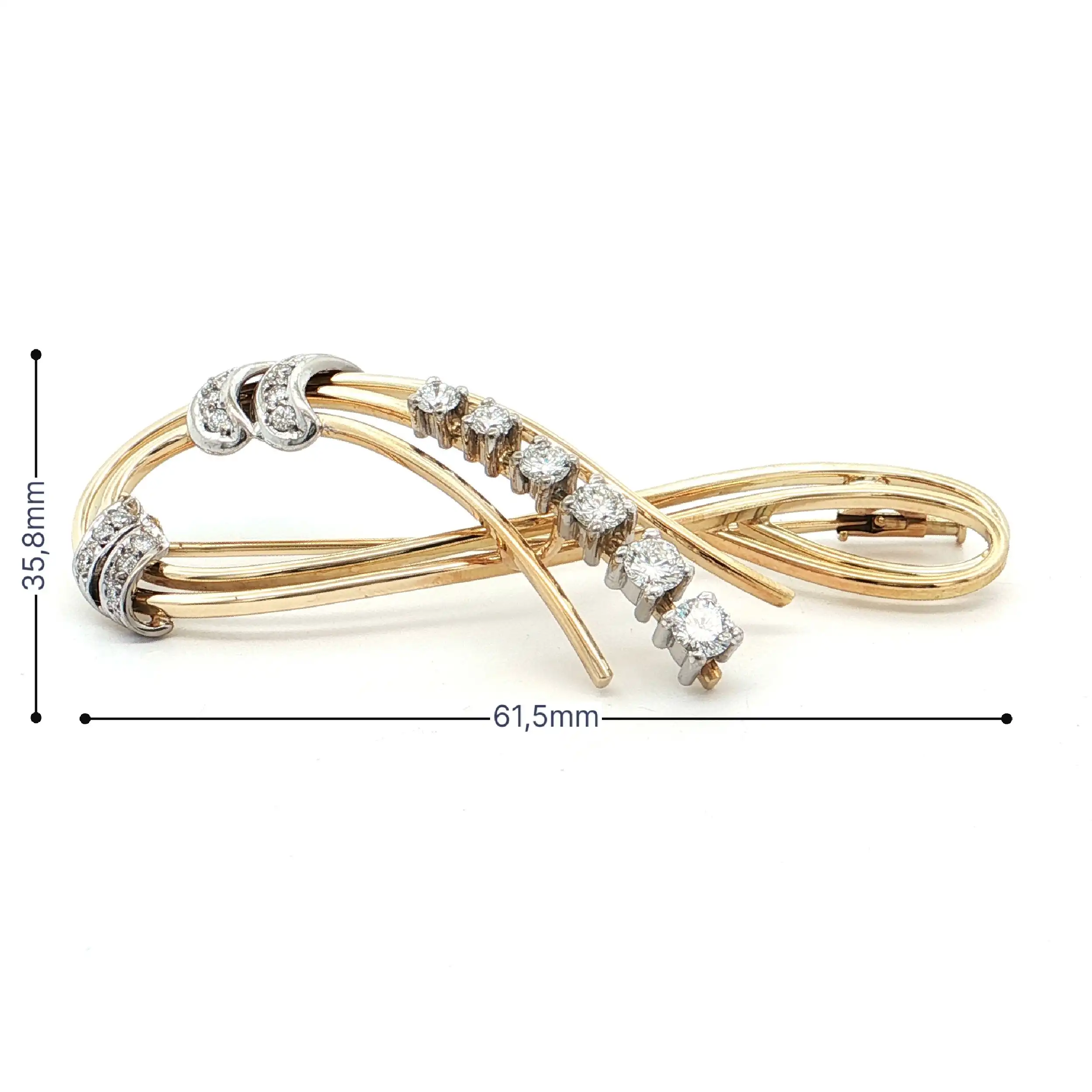 Brosche Bicolor mit Brillanten Brosche Bicolor mit Brillanten