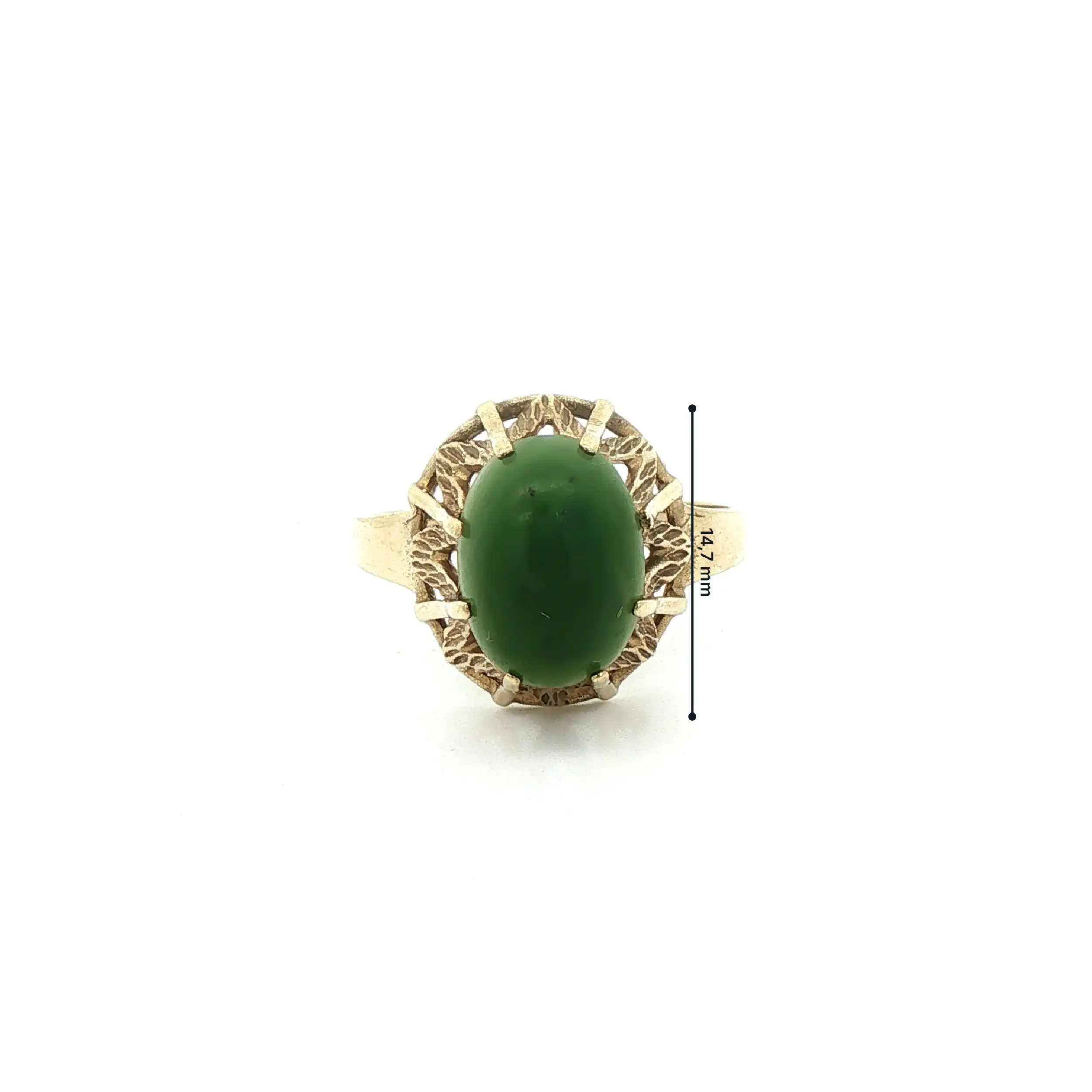 Ring Gelbgold mit Jade Stein