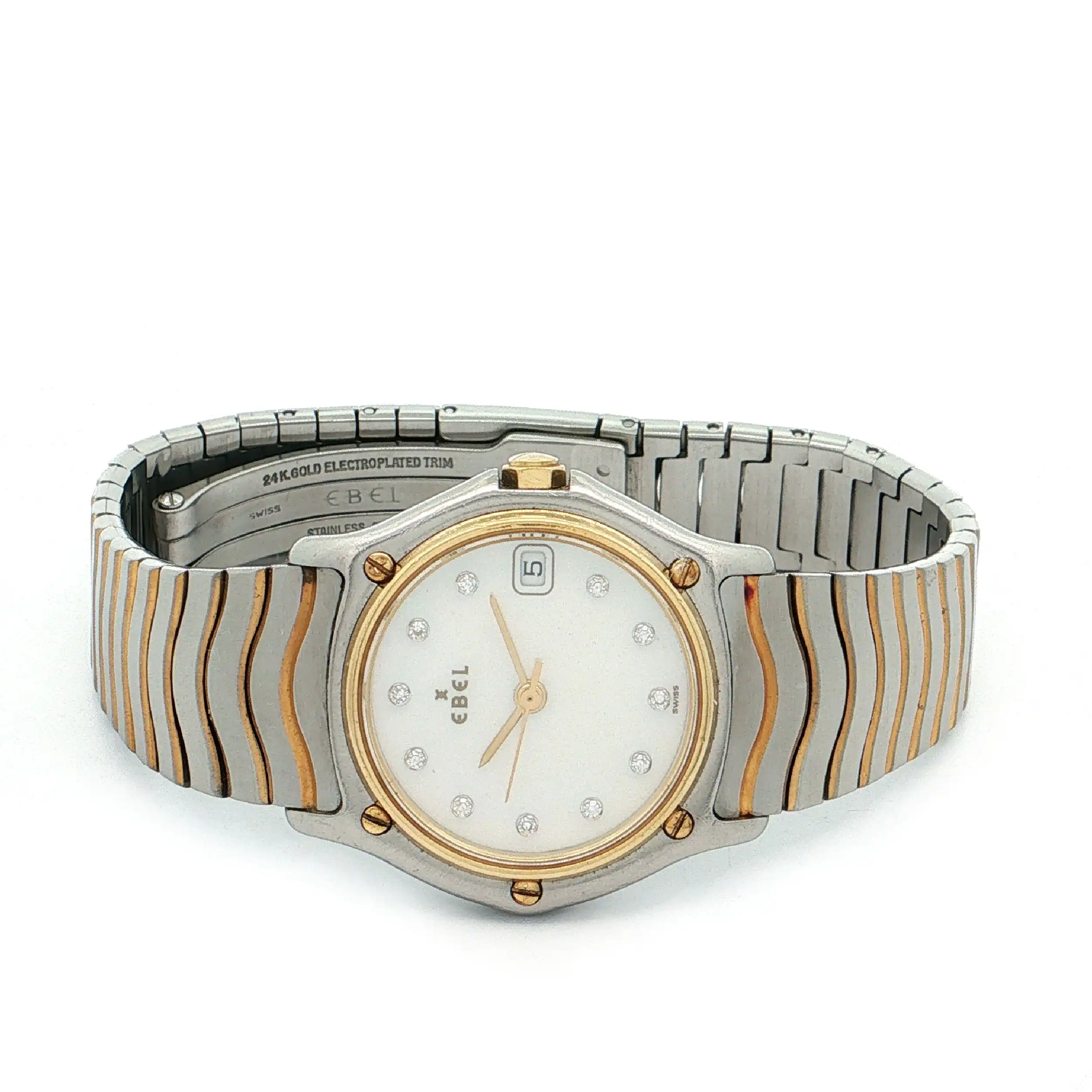 Damenuhr Ebel Sportwave 26mm mit Diamant Indizes Ref.183908