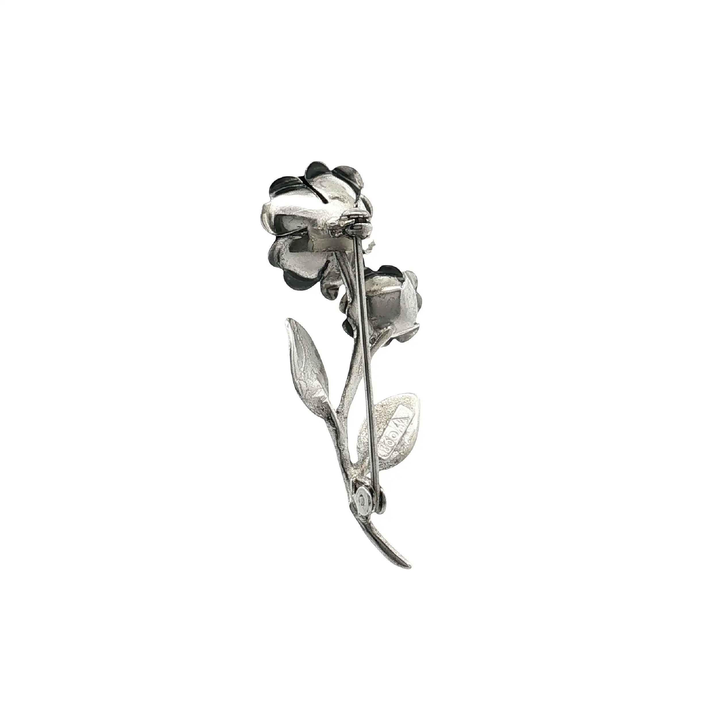 Brosche / Nadel Silber Rose