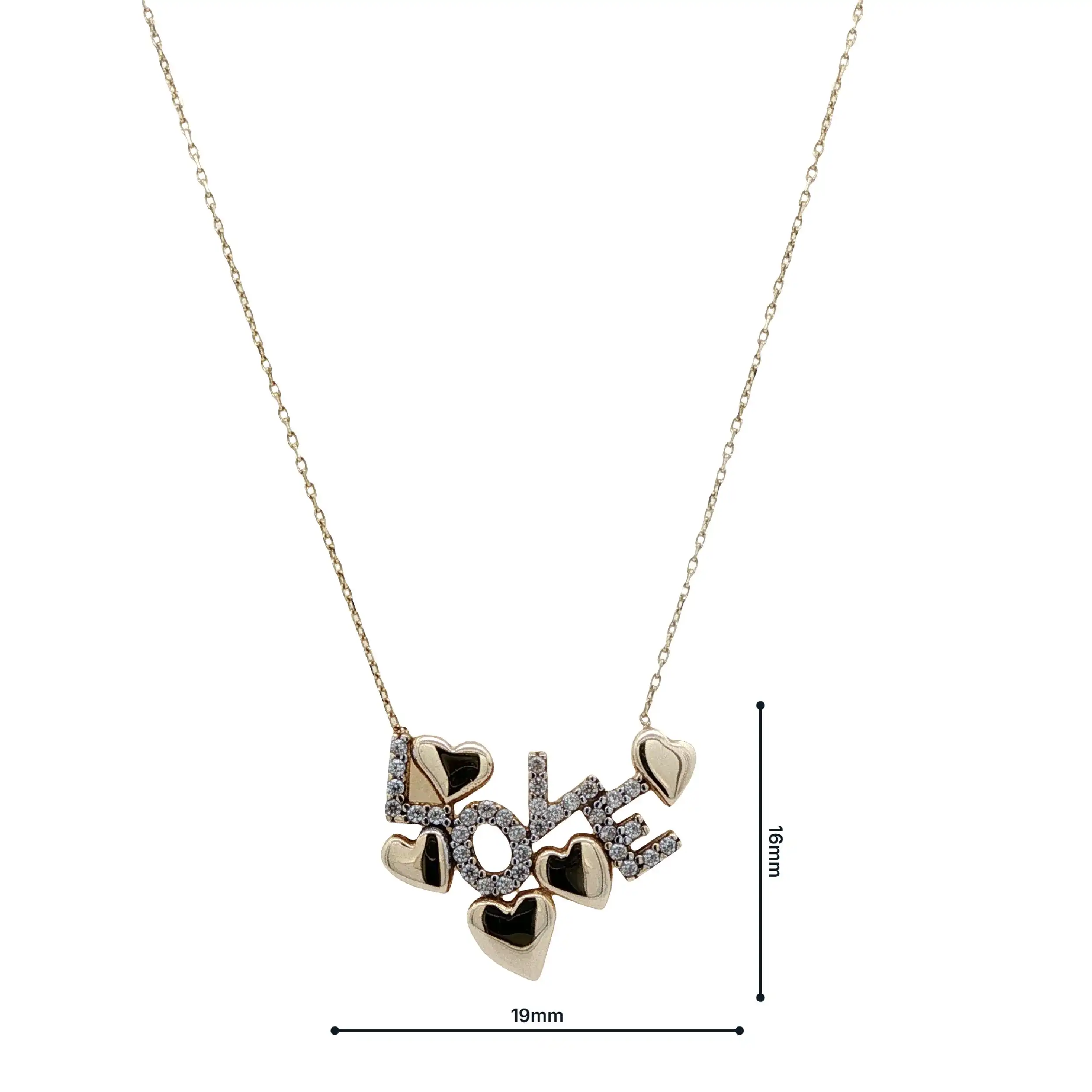 Collier Gelbgold "LOVE" mit Zirkonia Collier Gelbgold "LOVE" mit Zirkonia
