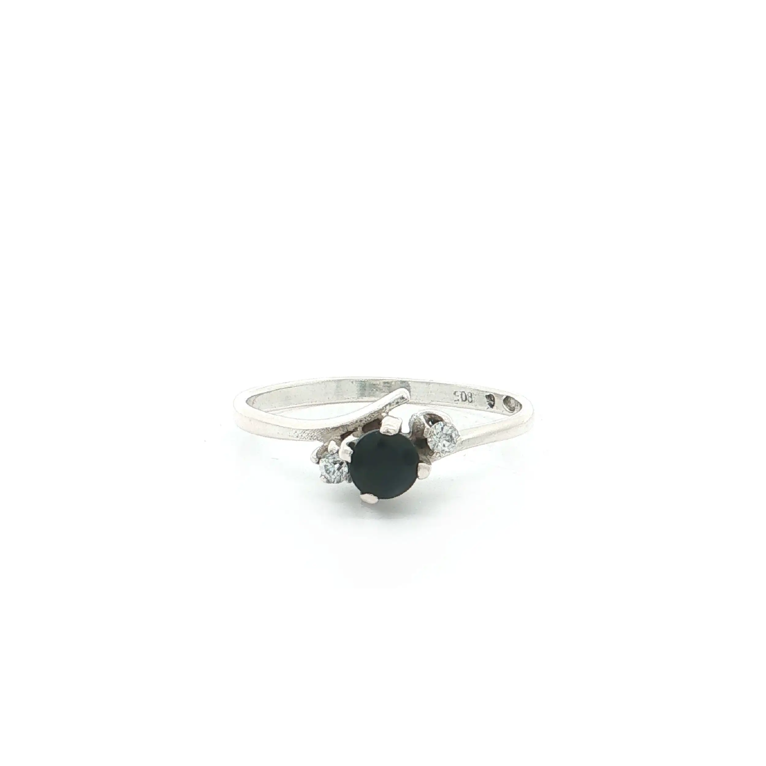 Ring Weißgold mit Saphir und Zirkonia Ring Weißgold mit Saphir und Zirkonia