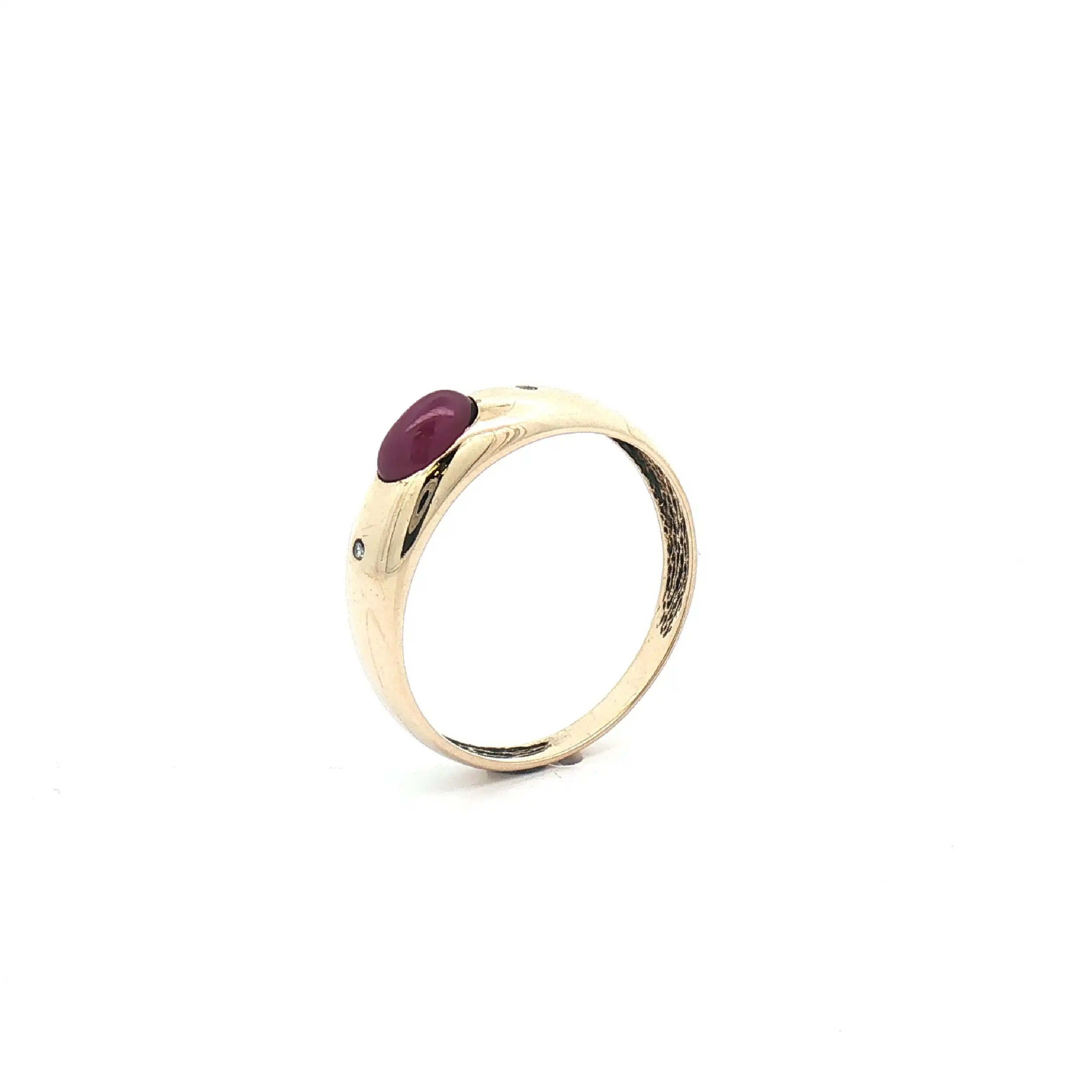 Bandring Gelbgold mit Diamanten und Rubin Cabochon Bandring Gelbgold mit Diamanten und Rubin Cabochon
