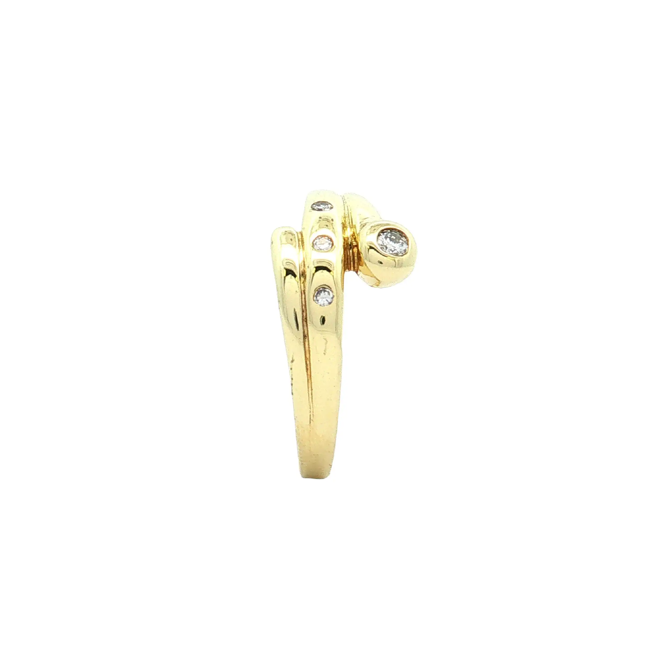 Ring Gelbgold mit Brillanten, graviert mit 0,11ct