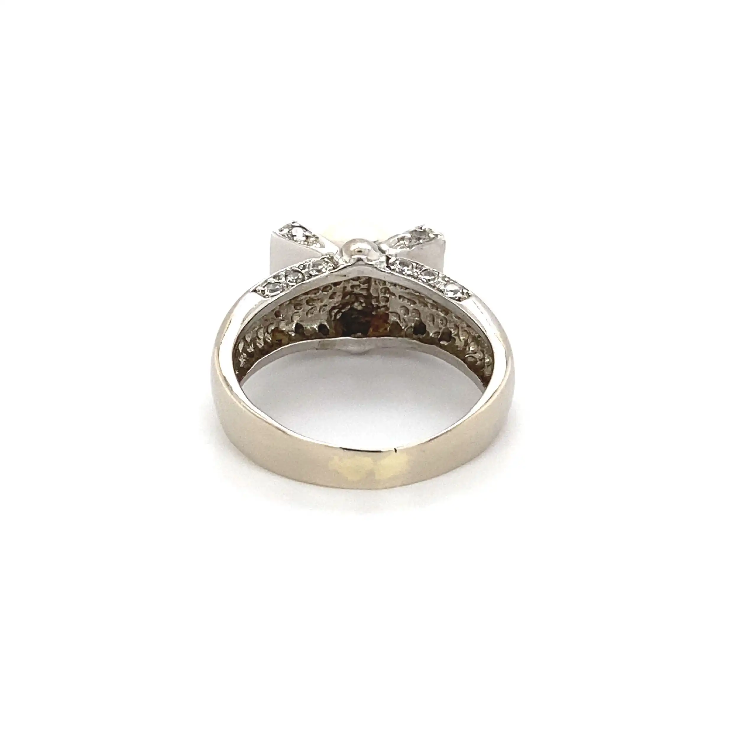 Ring Weißgold mit Perle und Zirkonia Ring Weißgold mit Perle und Zirkonia