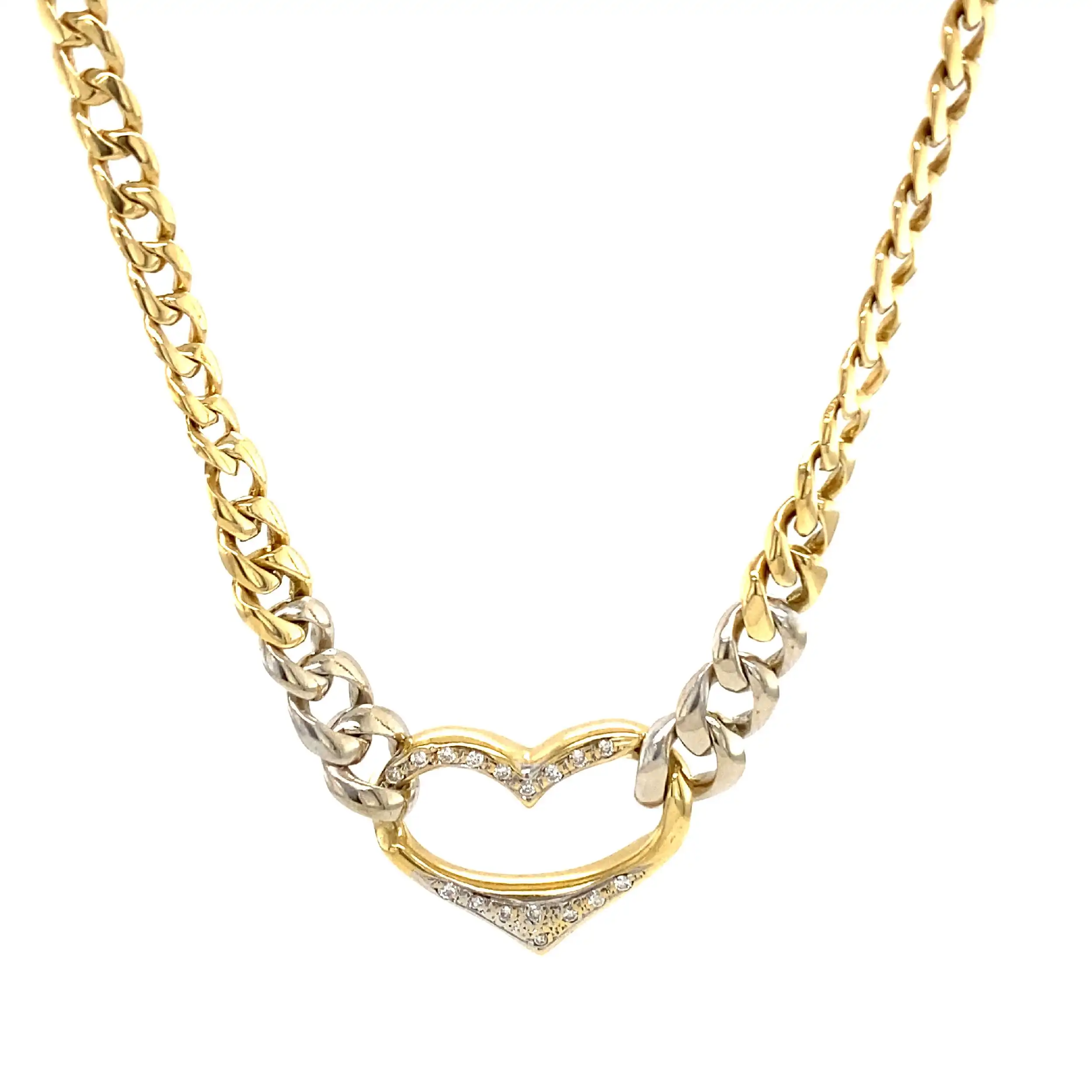 Panzercollier Bicolor mit Herz & Brillanten Panzercollier Bicolor mit Herz & Brillanten