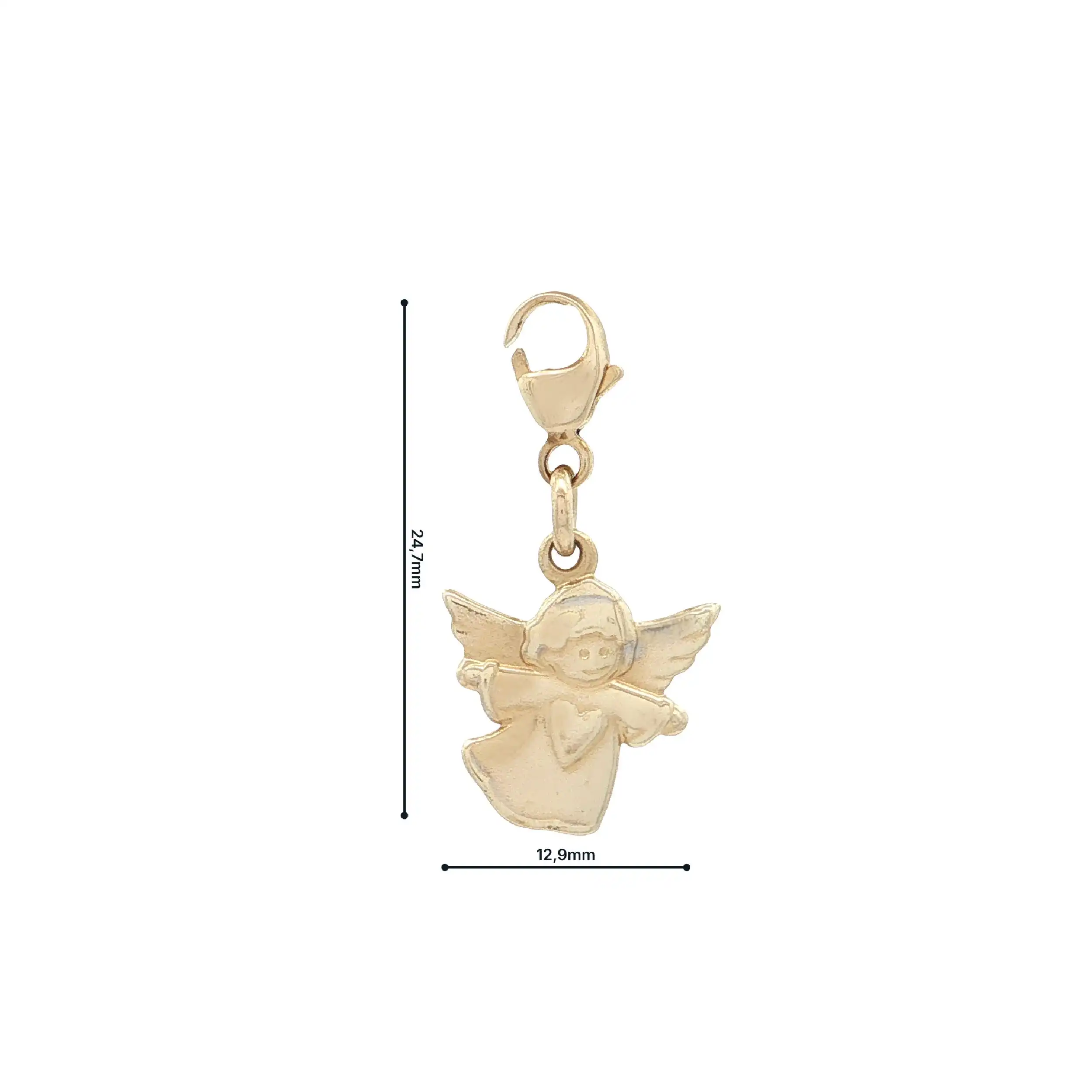 Anhänger / Charm mit Karabinerverschluss Gelbgold "Engelchen"