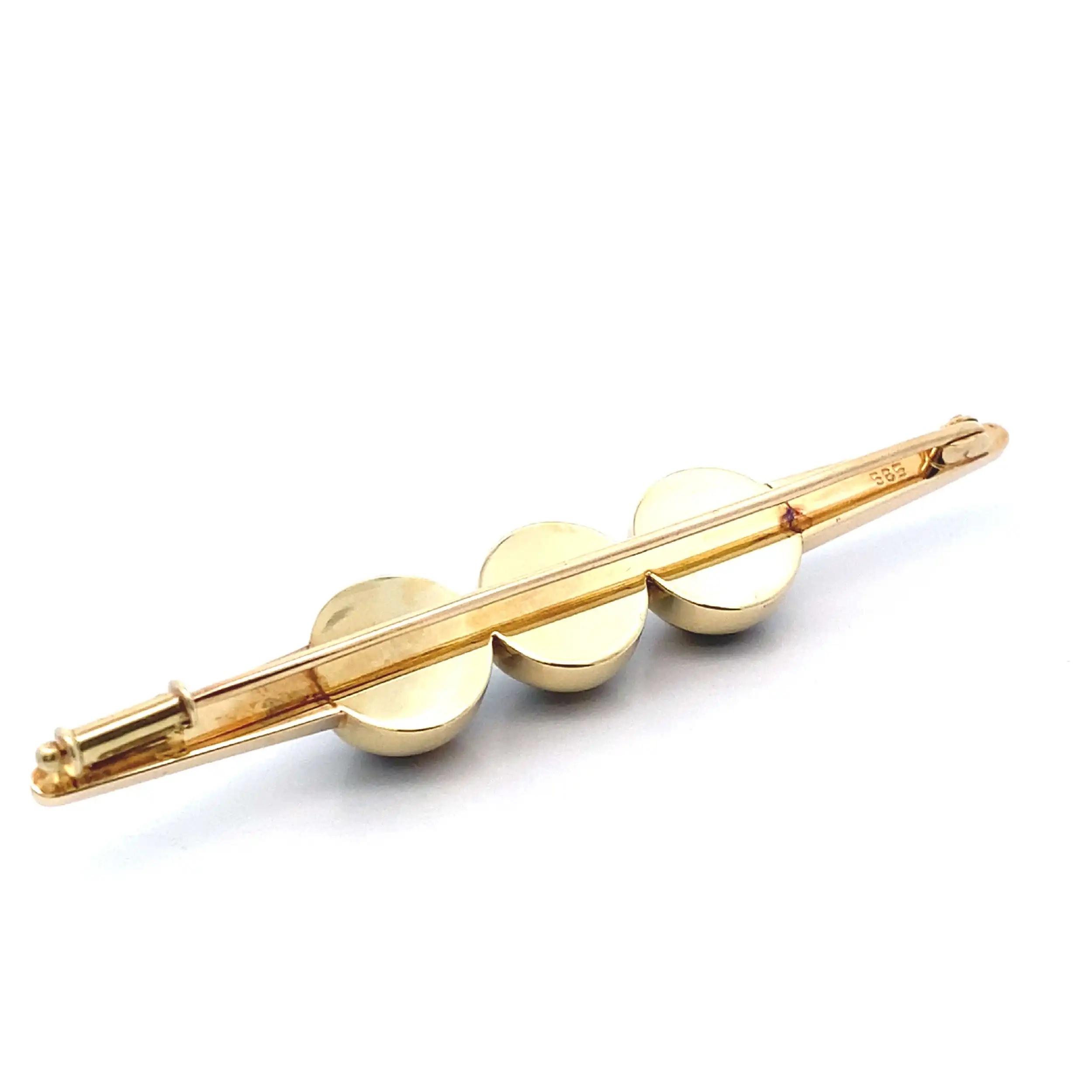 Brosche Gelbgold mit Tigerauge