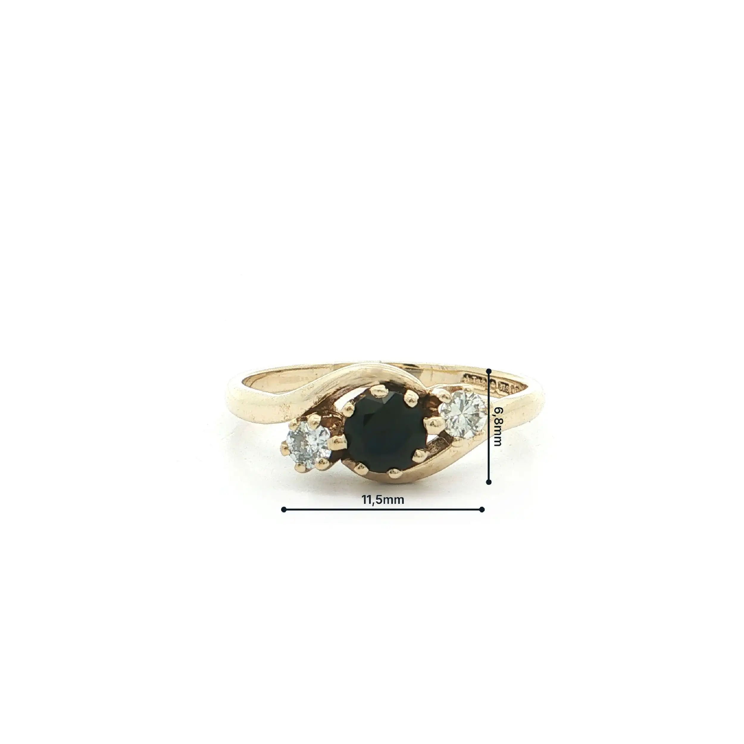 Ring Gelbgold mit Saphir und Brillanten Ring Gelbgold mit Saphir und Brillanten