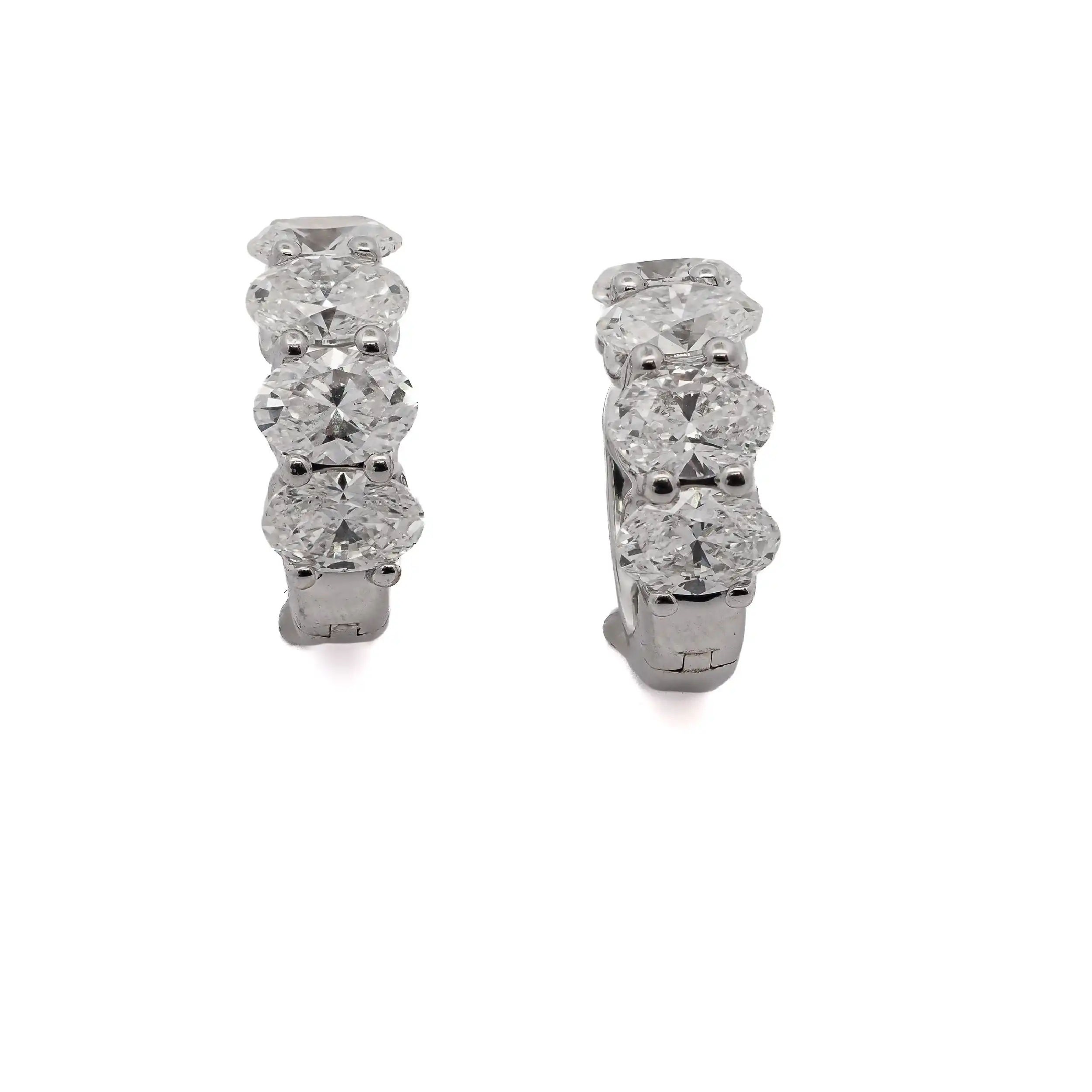 Creolen Weißgold mit Diamanten Oval mit Zertifikat von Rüschenbeck 3,3ct Creolen Weißgold mit Diamanten Oval mit Zertifikat von Rüschenbeck 3,3ct