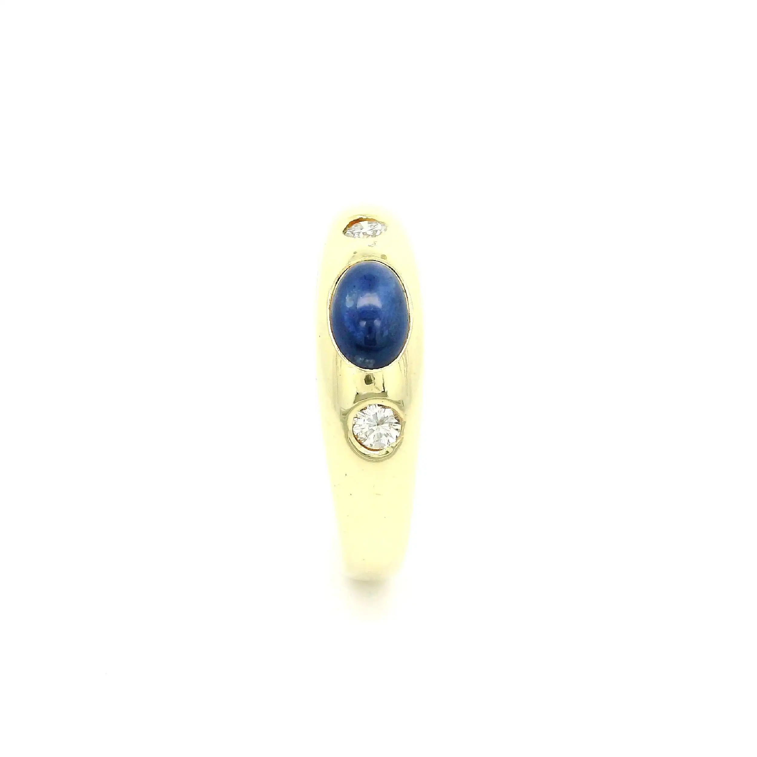 Ring Gelbgold mit Brillanten und Cabochon Farbstein Ring Gelbgold mit Brillanten und Cabochon Farbstein