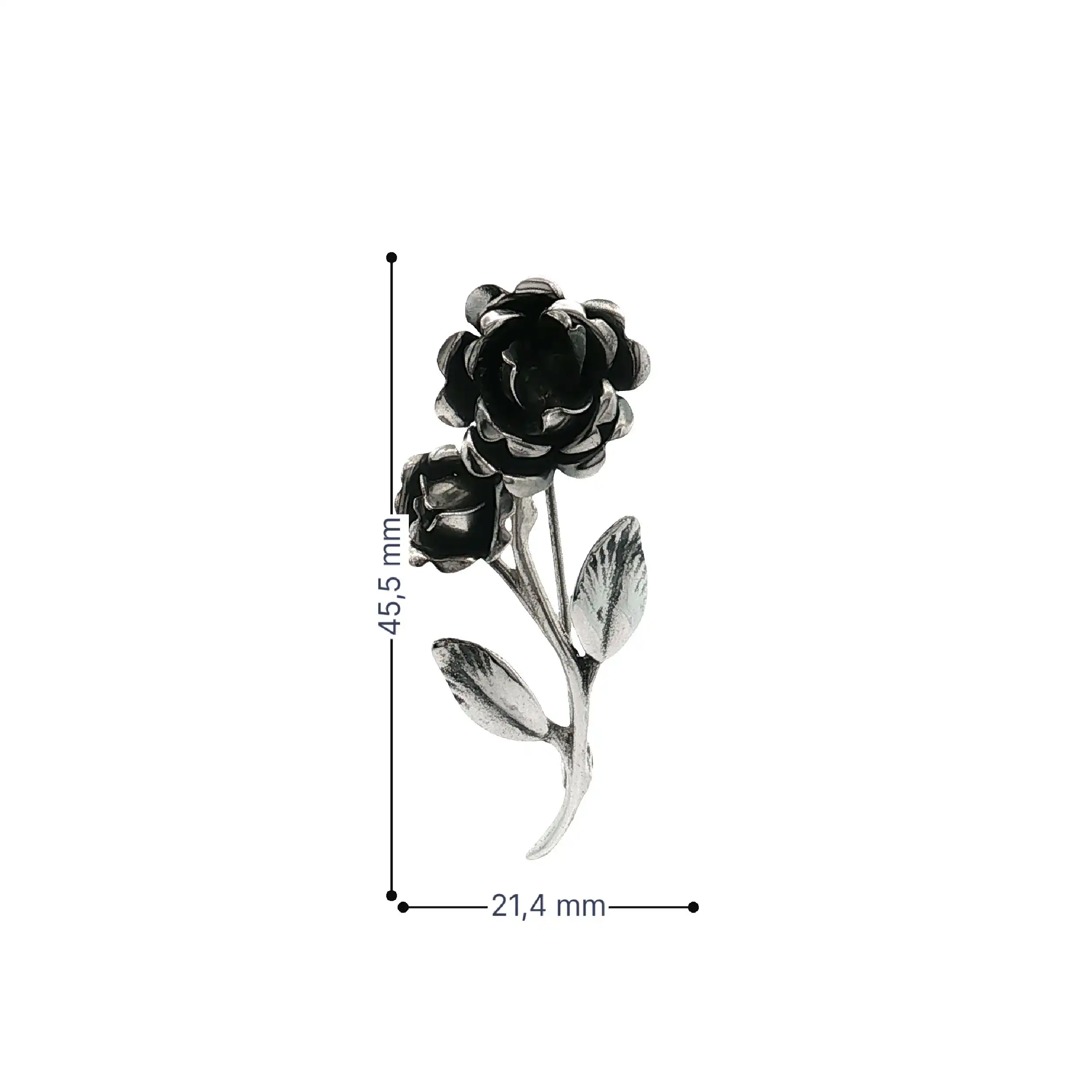 Brosche / Nadel Silber Rose