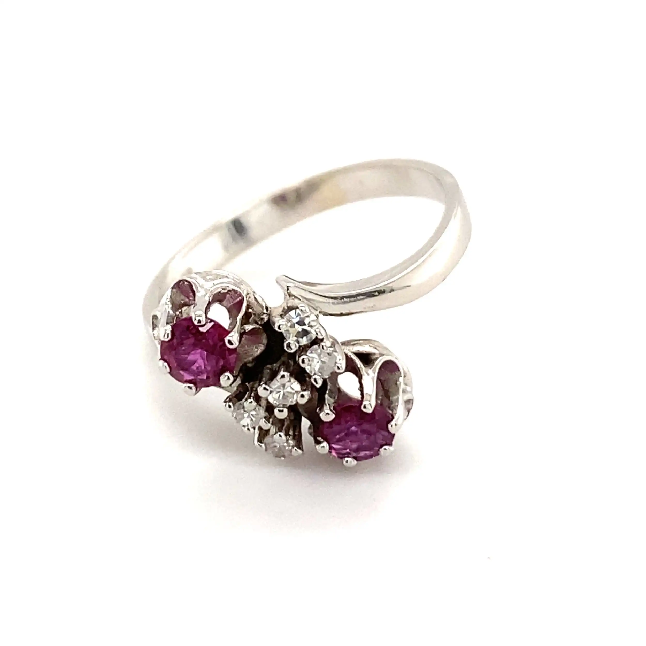 Ring Weißgold mit Rubinen & Diamanten