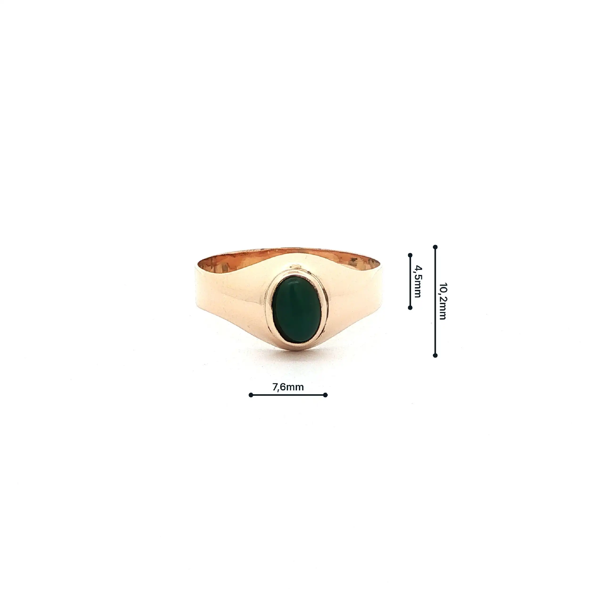 Ring Roségold mit grünem Cabochonstein Ring Roségold mit grünem Cabochonstein