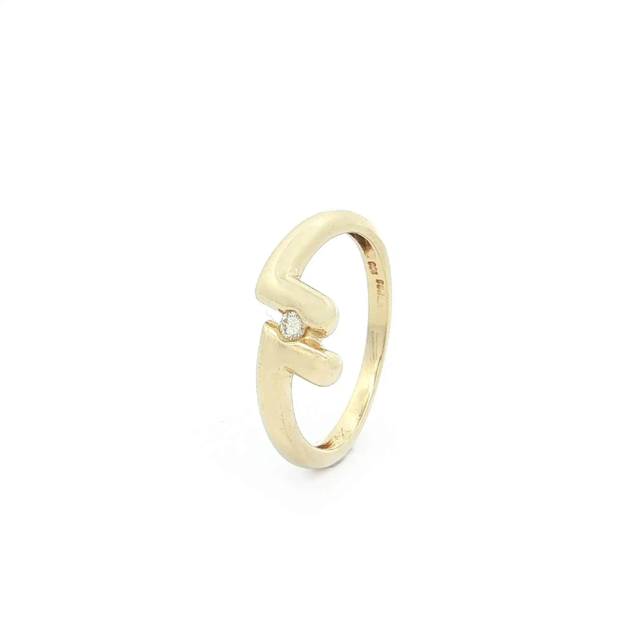 Ring Gelbgold mit Brillant, graviert mit 0,04ct Ring Gelbgold mit Brillant, graviert mit 0,04ct