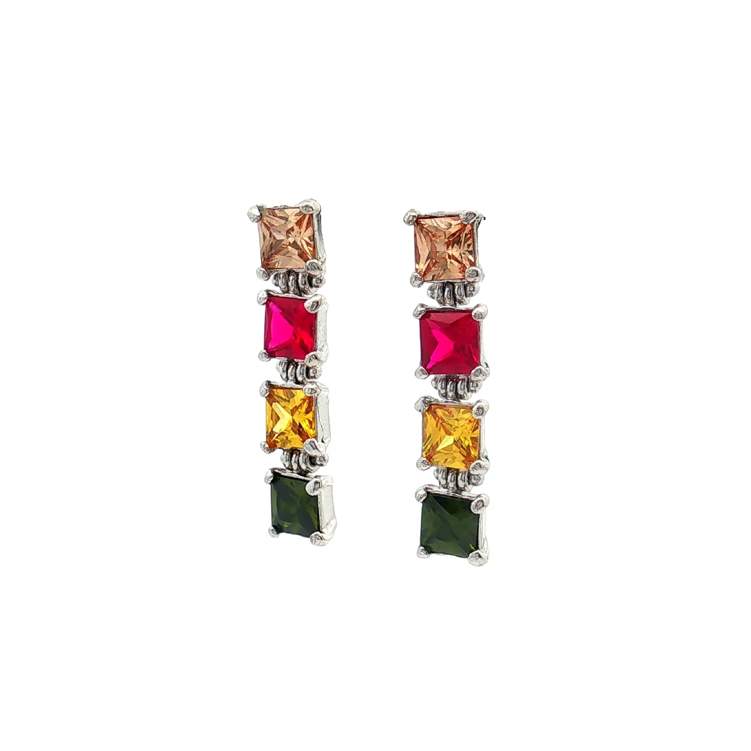 Ohrstecker mit bunten Steinen