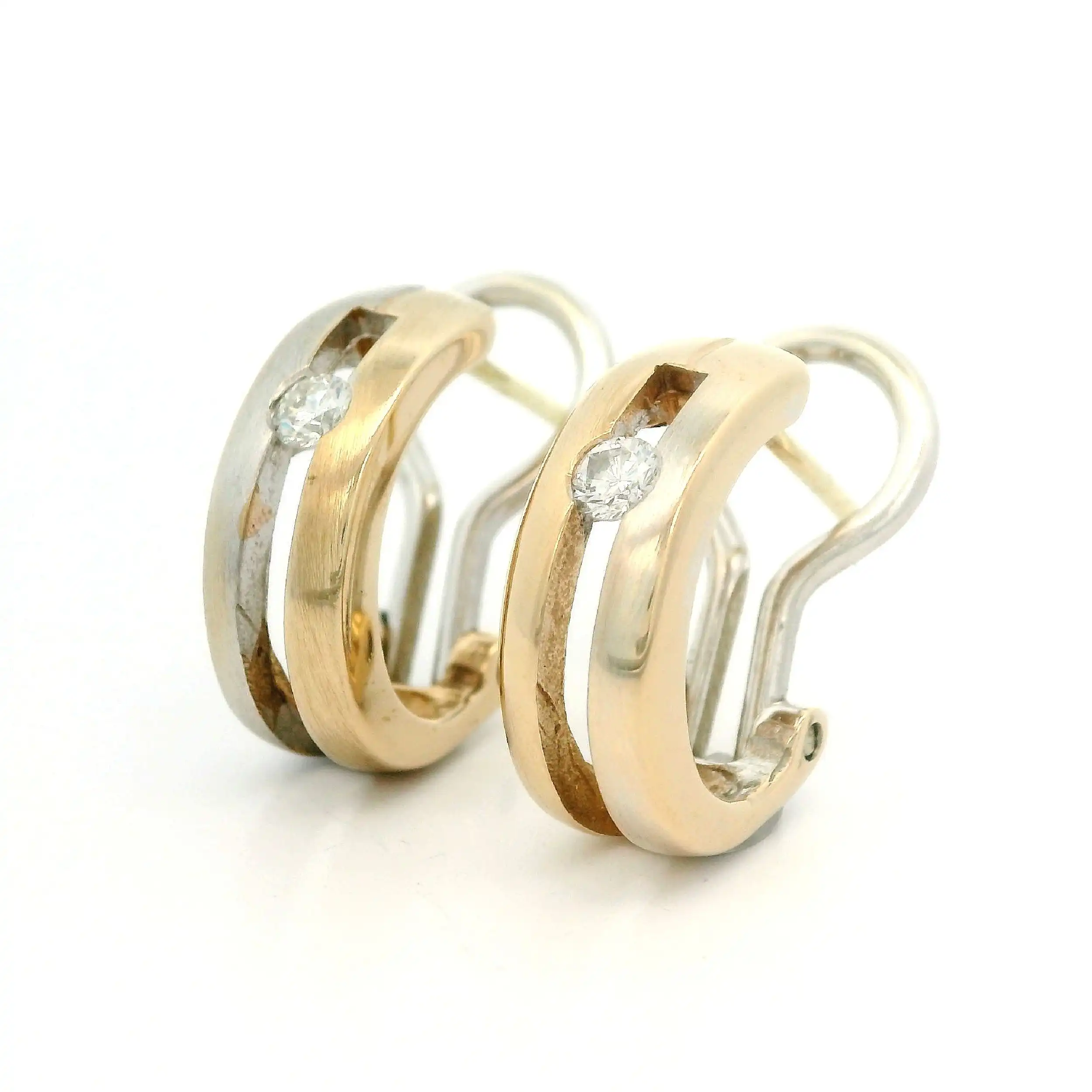 Creolen Bicolor mit Brillant Creolen Bicolor mit Brillant