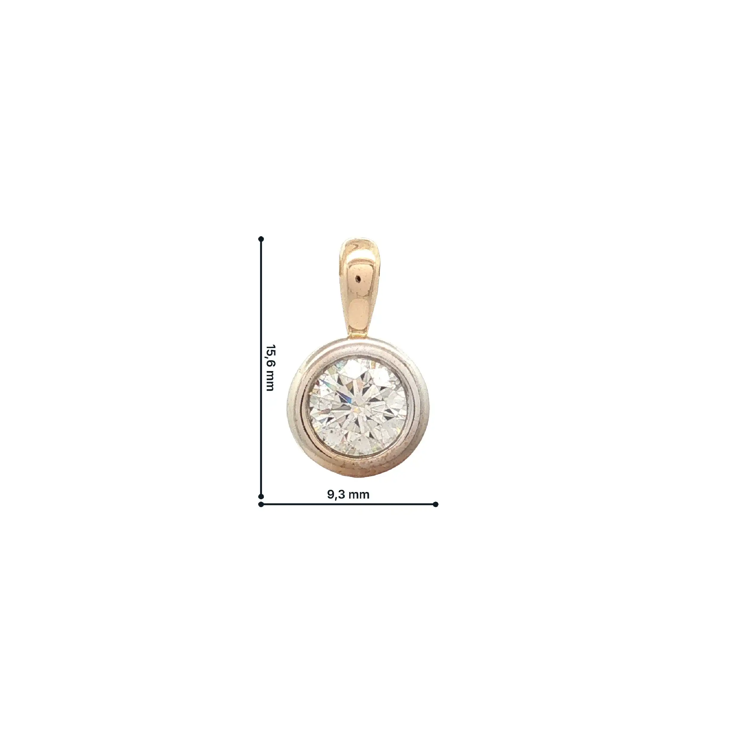 Anhänger Bicolor Christ mit Brillant Solitär, graviert mit 1,00ct Anhänger Bicolor Christ mit Brillant Solitär, graviert mit 1,00ct