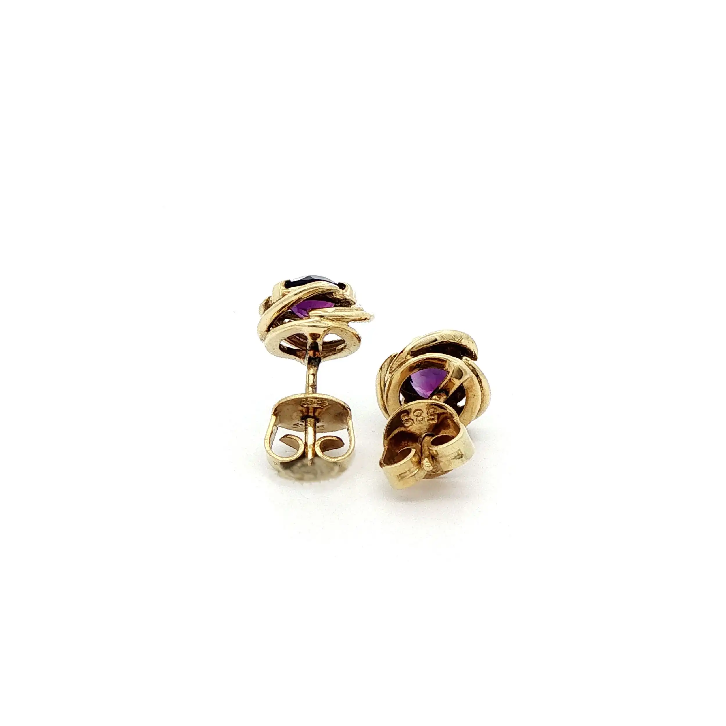 Ohrstecker Gelbgold mit Amethyst Ohrstecker Gelbgold mit Amethyst
