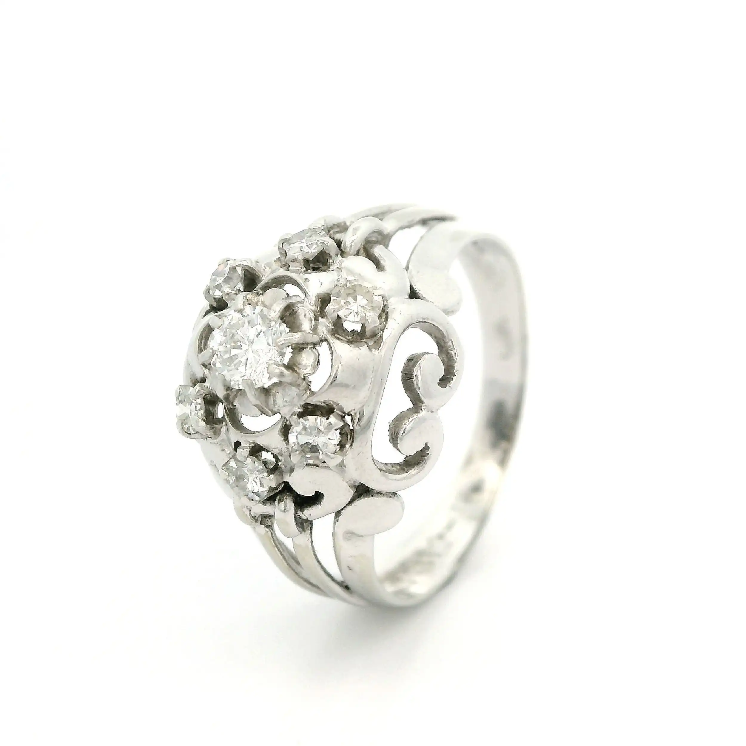 Ring Weißgold mit Brillant und Diamanten Ring Weißgold mit Brillant und Diamanten