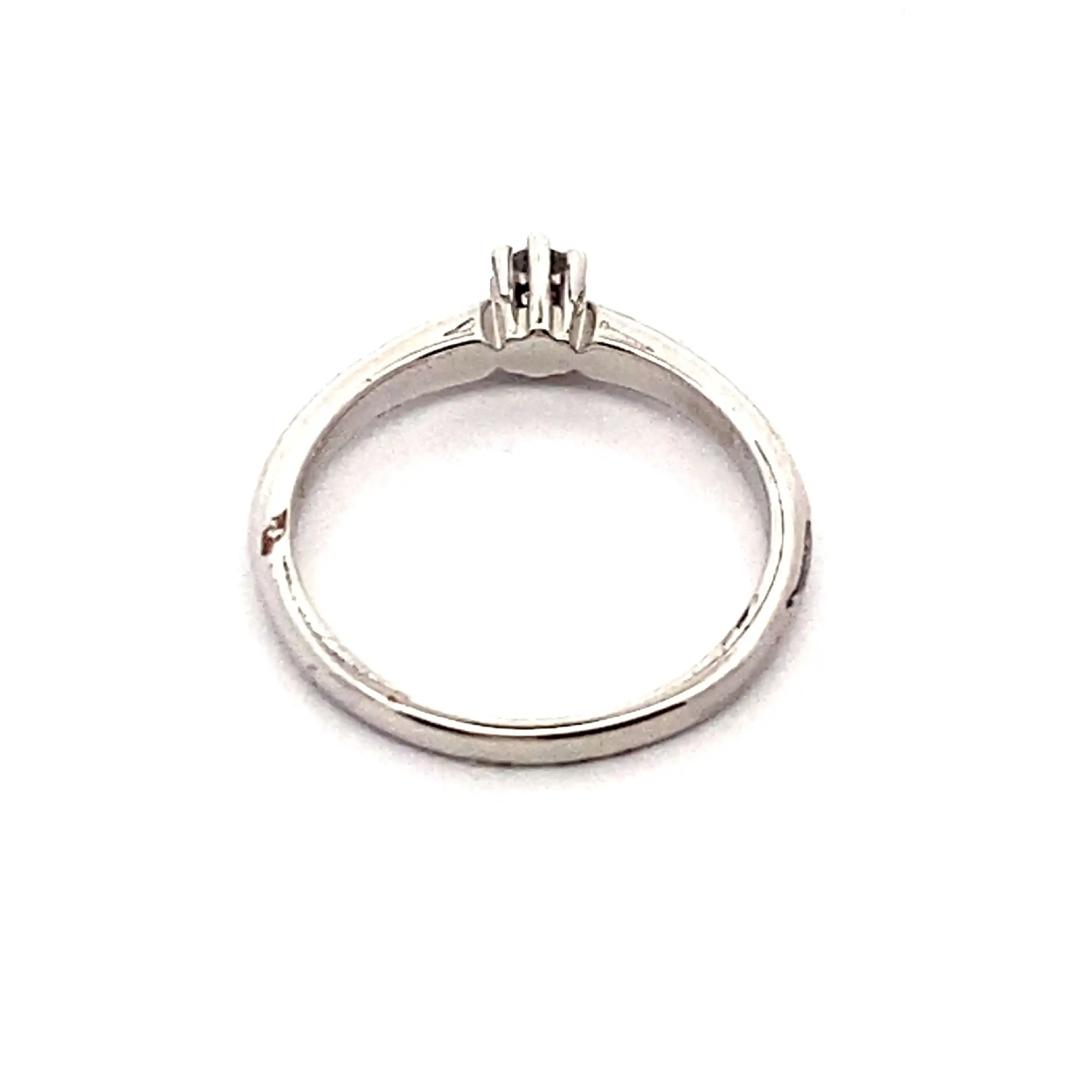 Ring Weißgold "Christ" mit Brillant Solitär, graviert mit 0,10ct
