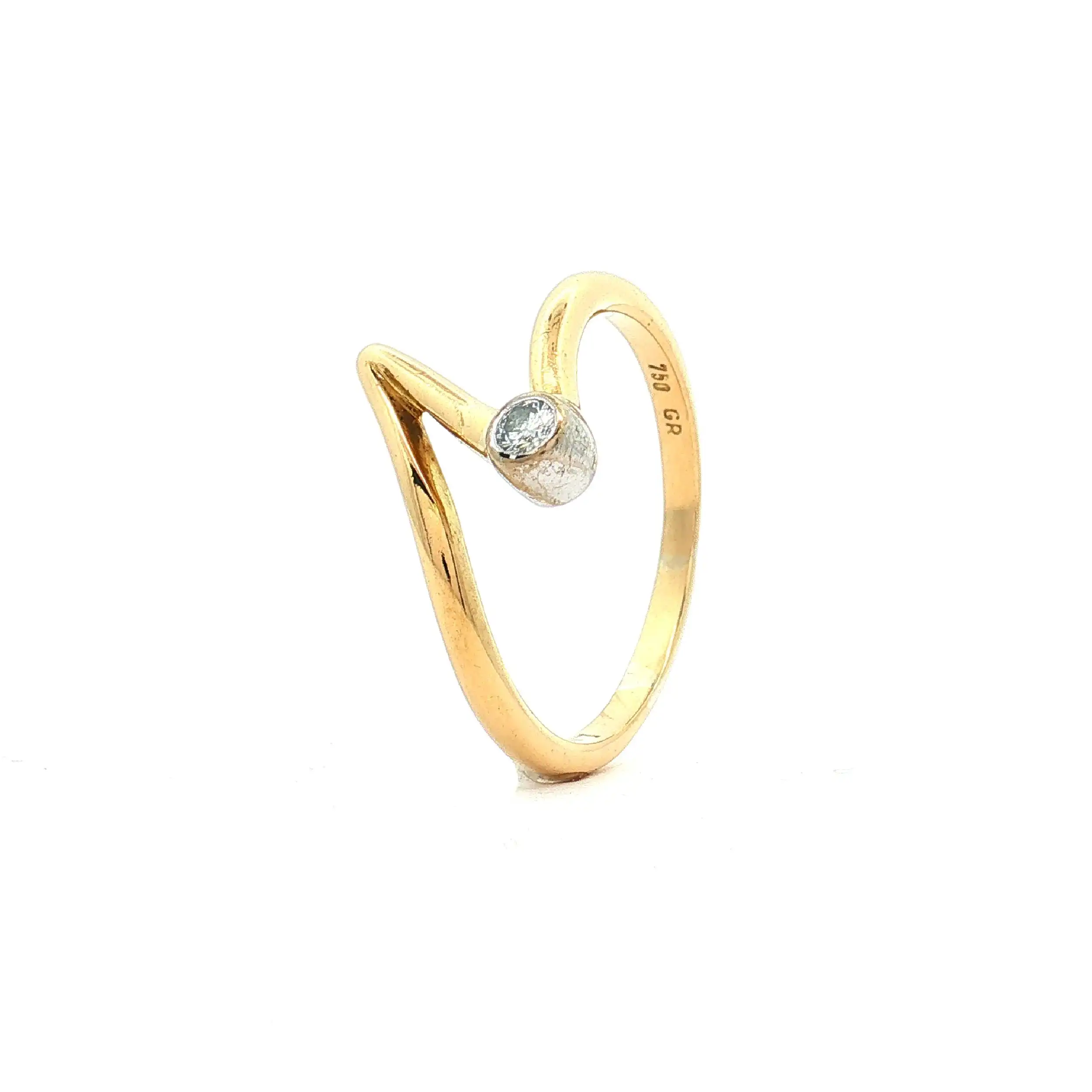 Ring Bicolor mit Solitär Brillant