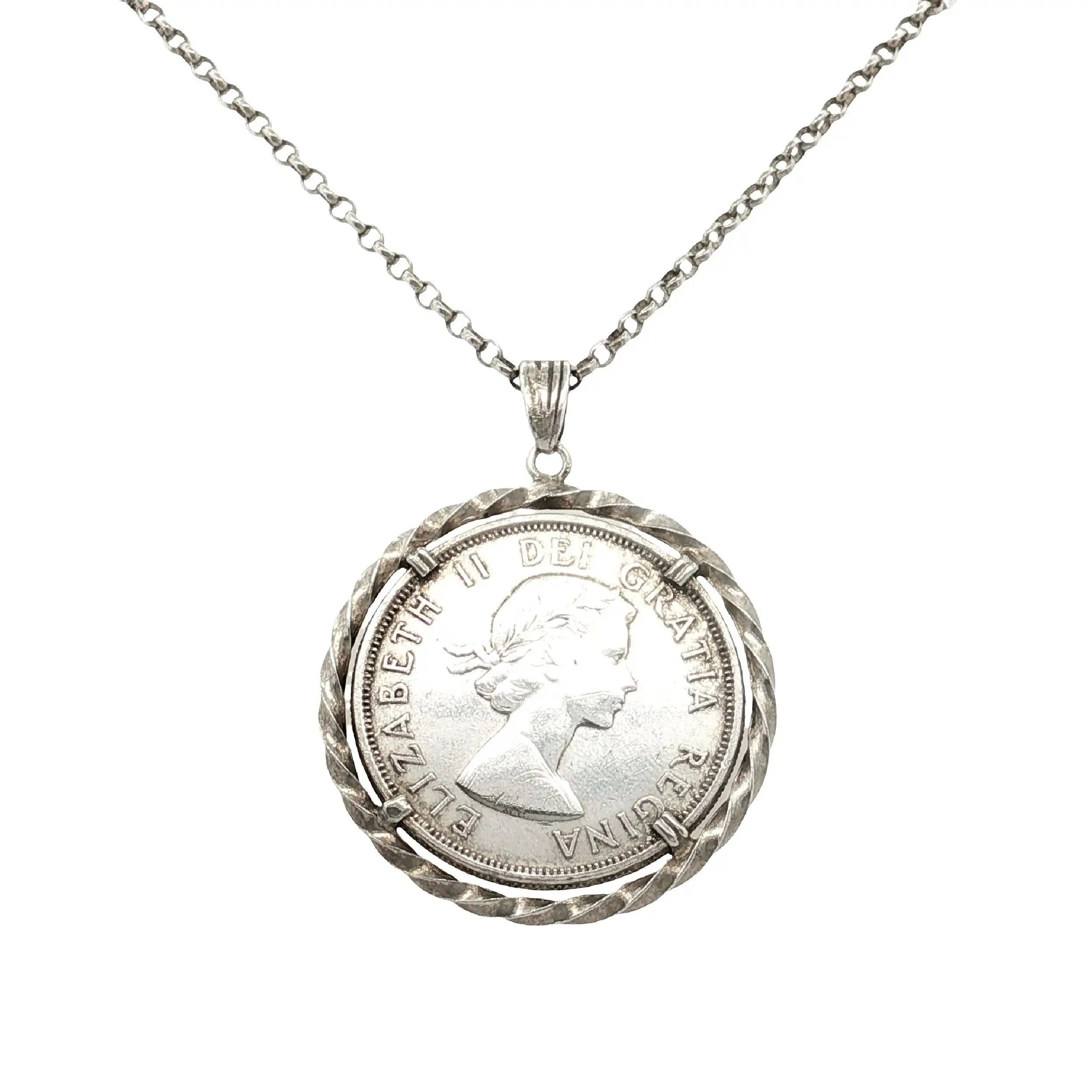 Kette Silber mit Anhänger Münze Kette Silber mit Anhänger Münze
