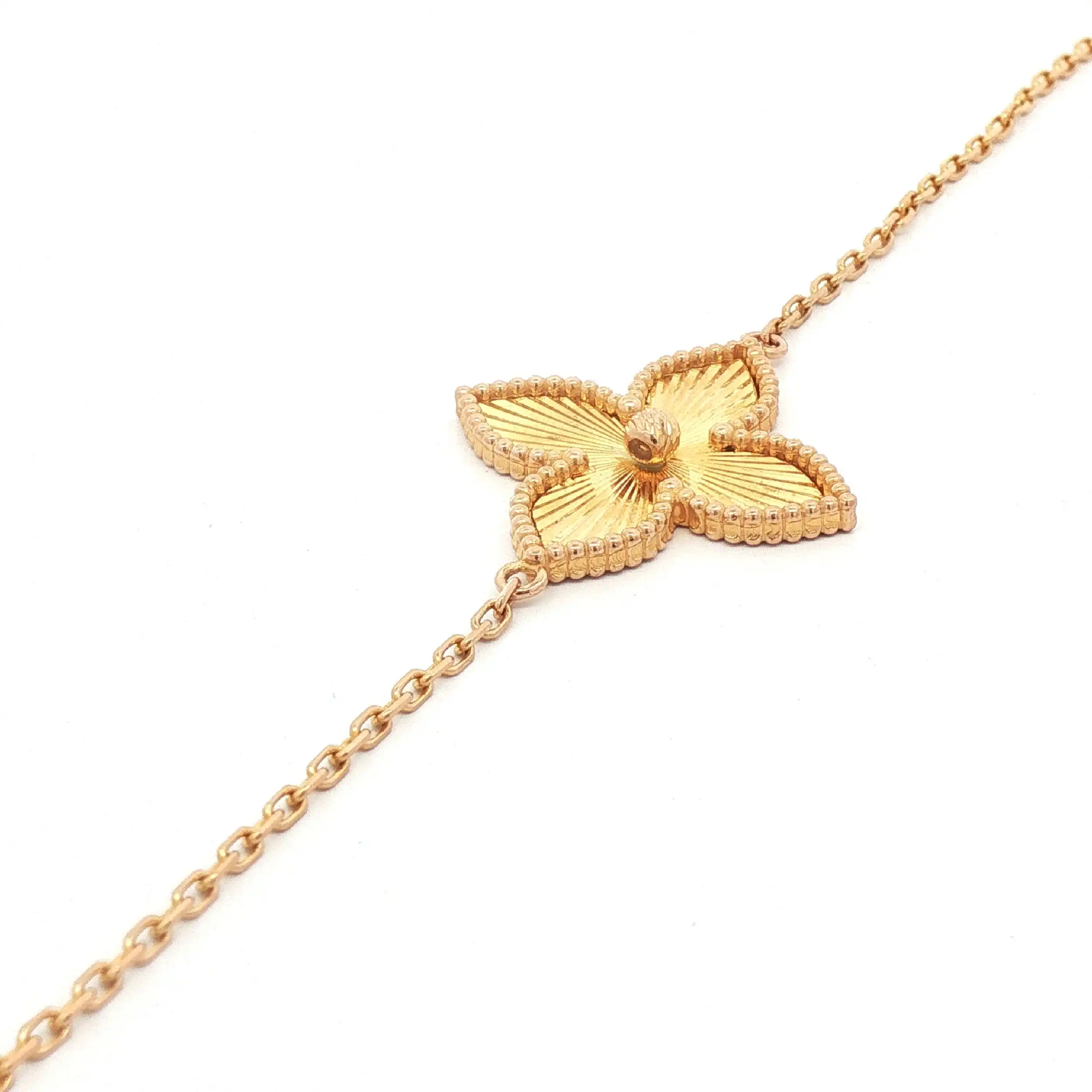 Ankerarmband Gelbgold mit Blume