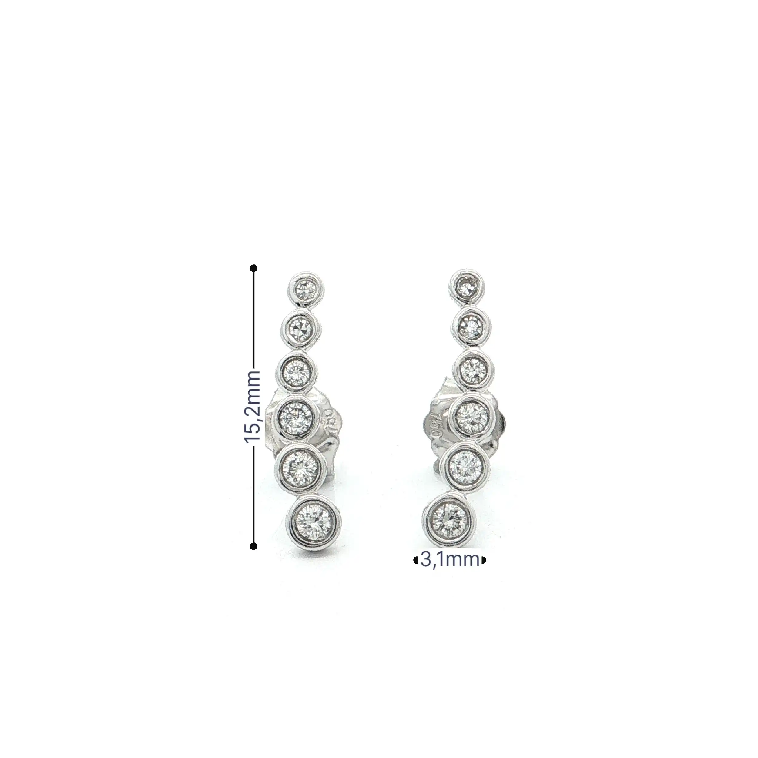Ohrstecker Weißgold "Climber" mit Brillanten und Diamanten Ohrstecker Weißgold "Climber" mit Brillanten und Diamanten