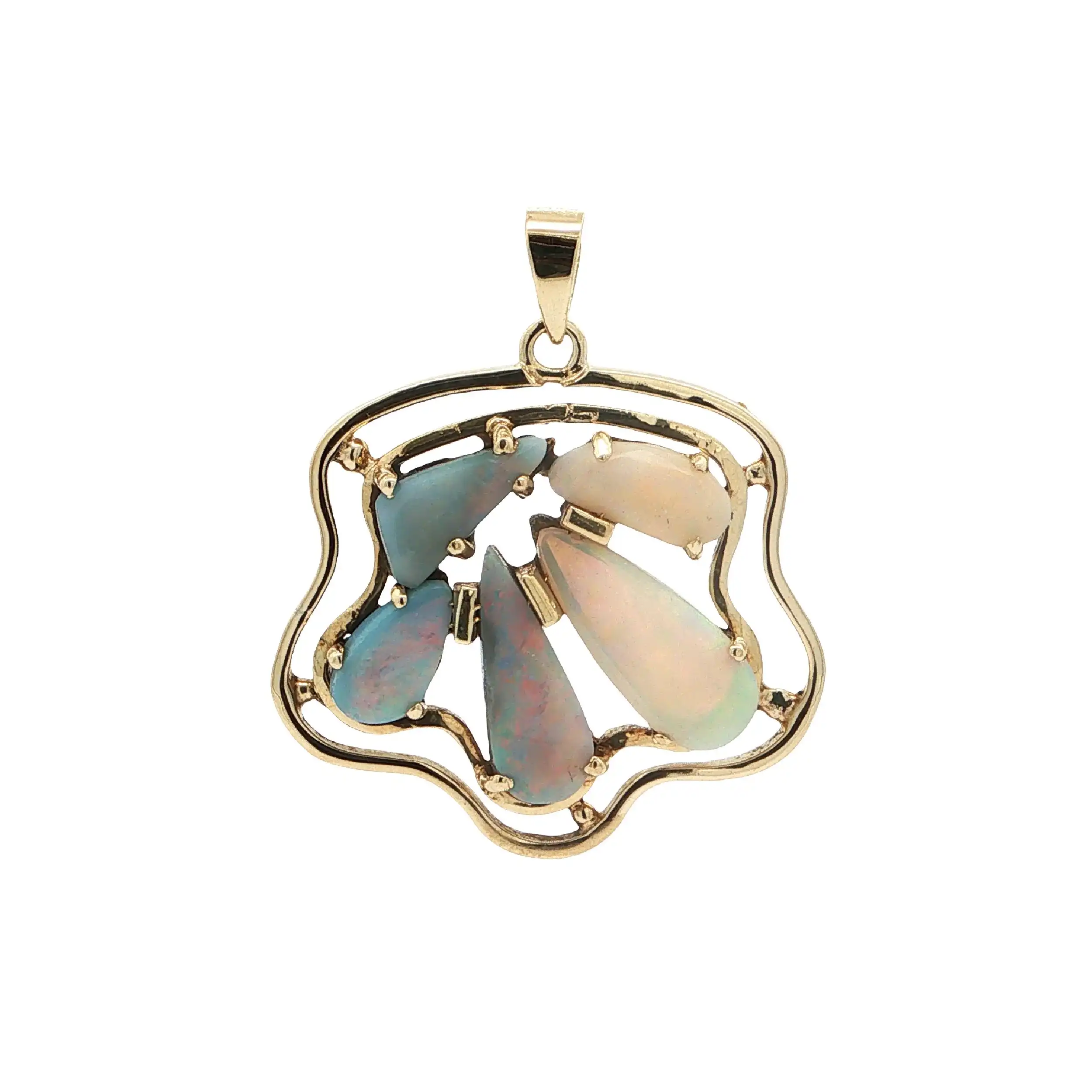 Anhänger Gelbgold mit Opalen