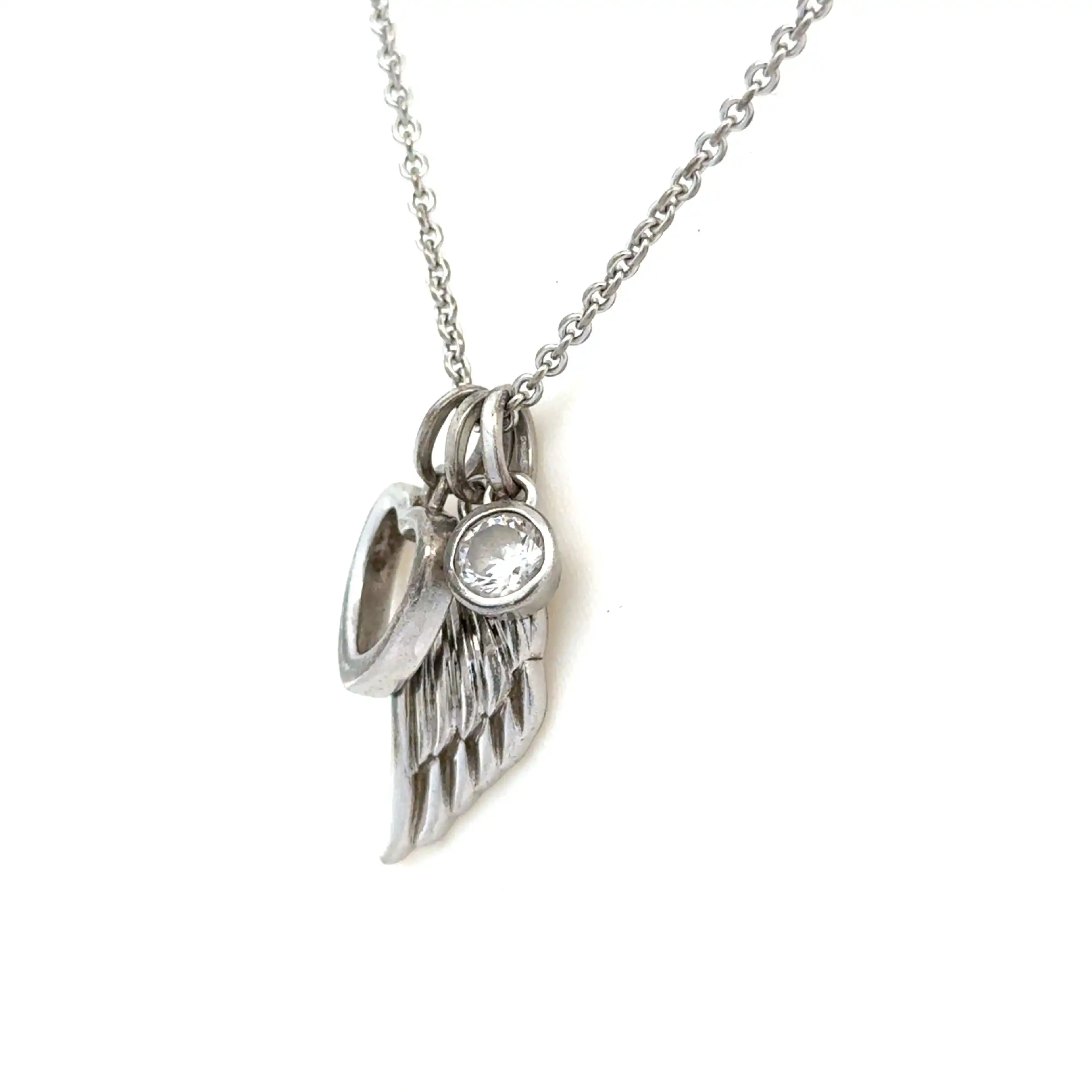 Silber Rundankerkette mit 3 Anhänger und Zirkonia Christ Silber Rundankerkette mit 3 Anhänger und Zirkonia Christ