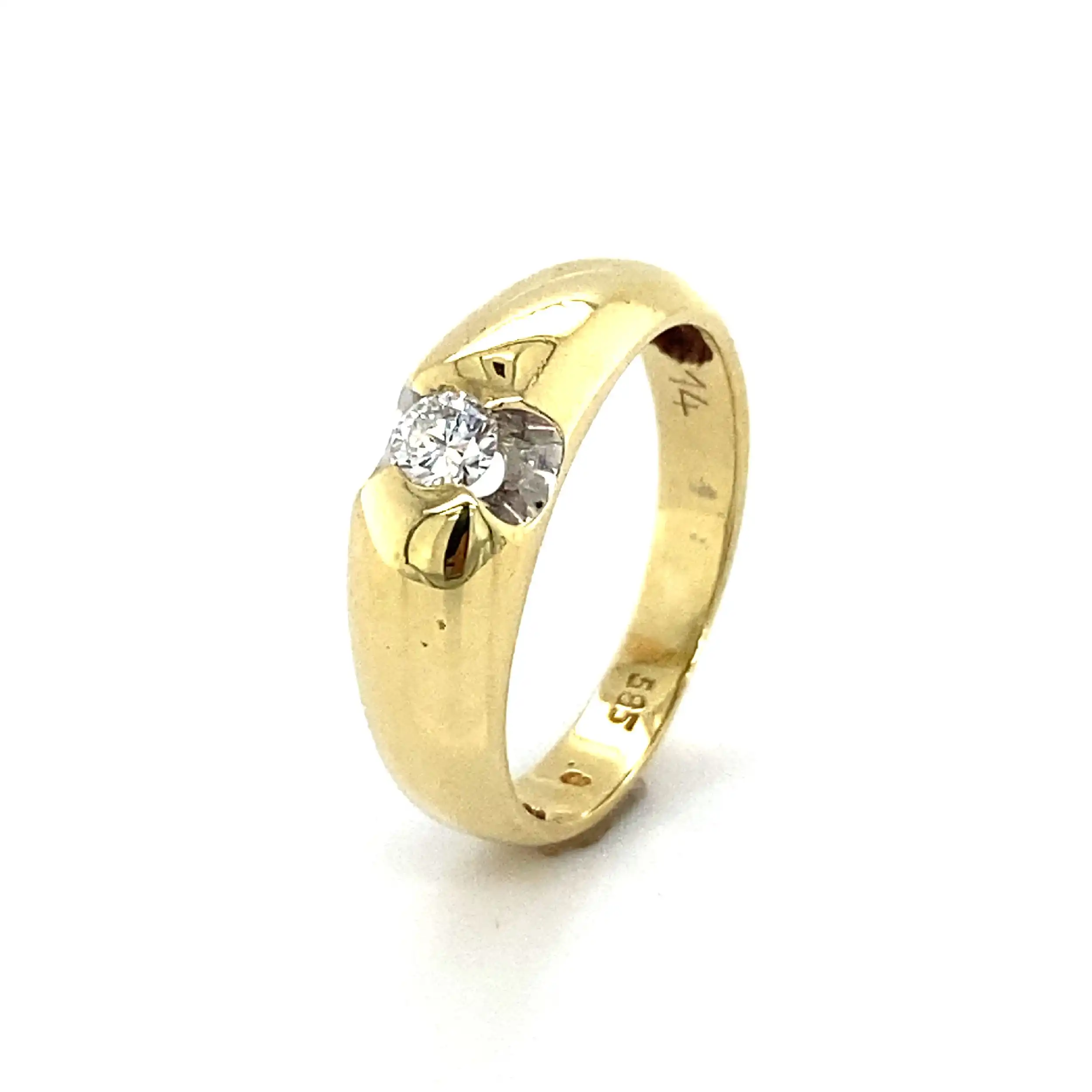 Ring Bicolor mit Brillant, mit 0,14ct graviert Ring Bicolor mit Brillant, mit 0,14ct graviert