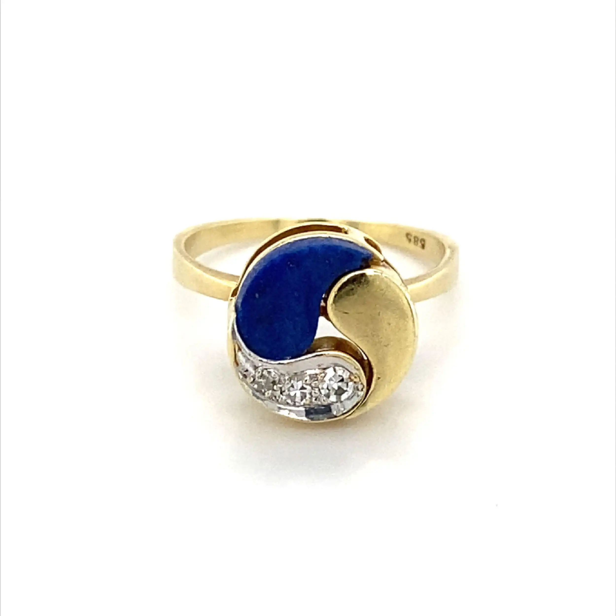 Ring Gelbgold mit Lapislazuli und Diamanten Ring Gelbgold mit Lapislazuli und Diamanten