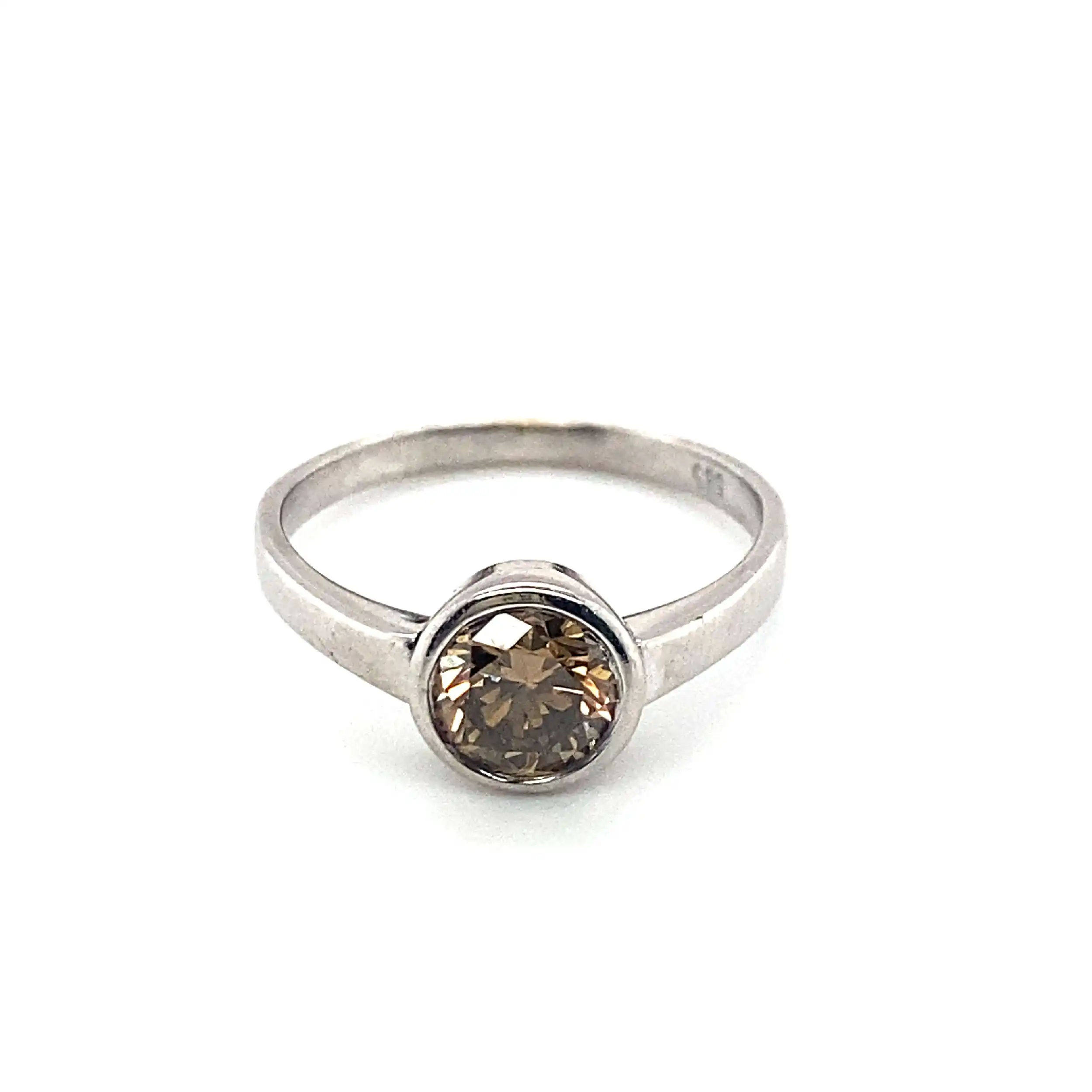 Ring Weißgold mit fancy braunem Brillant Ring Weißgold mit fancy braunem Brillant
