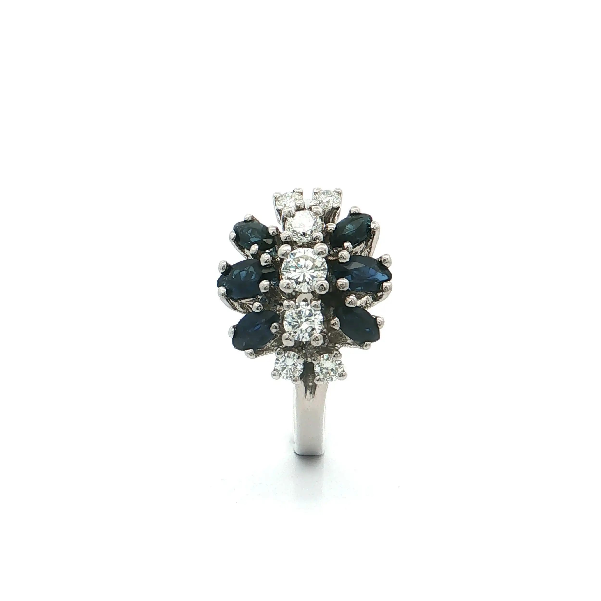 Ring Weißgold mit Saphiren und Brillanten
