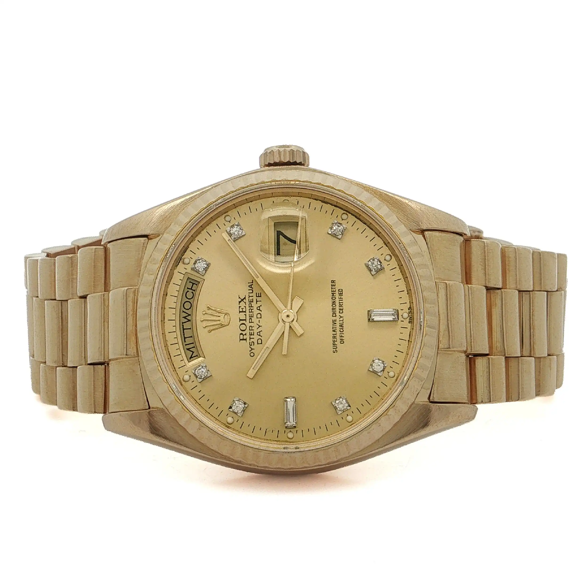 Herrenuhr Rolex DayDate Ref.18038 Gelbgold mit Revisionsbeleg aus 2026