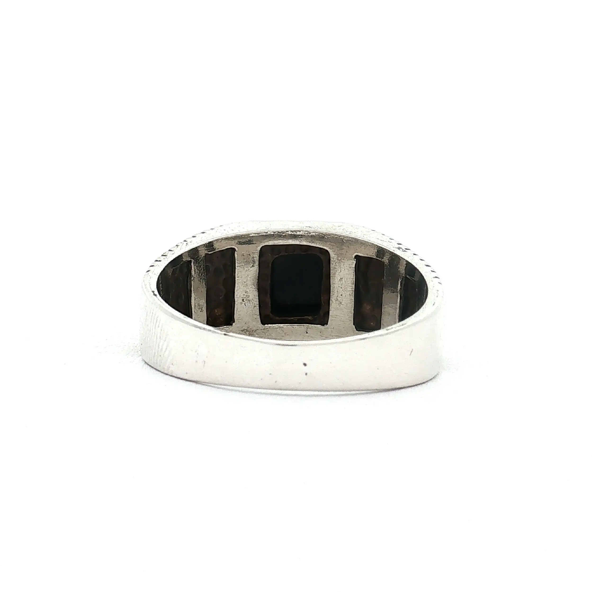 Herrenring Silber teilvergoldet mit Onyx Herrenring Silber teilvergoldet mit Onyx